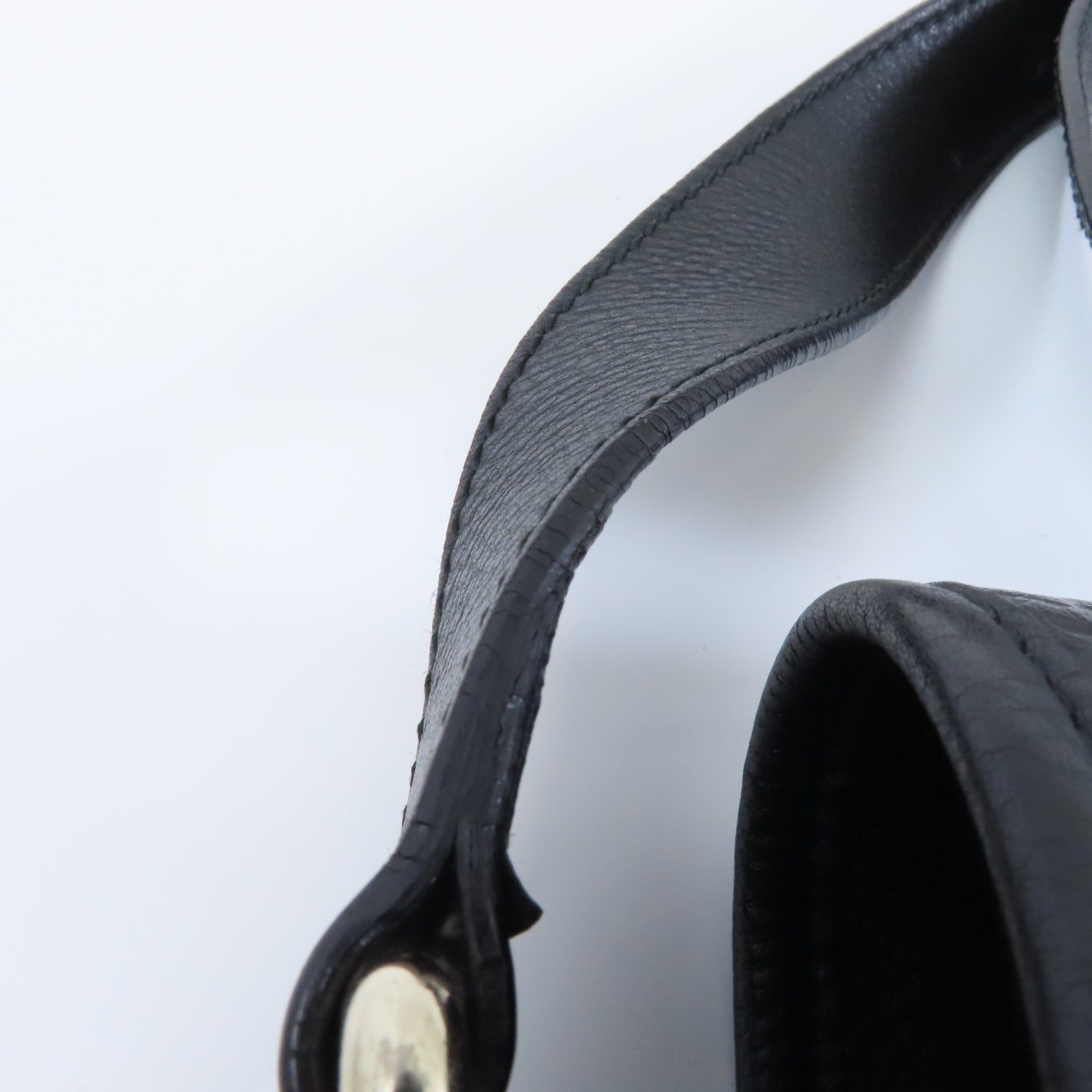 GUCCI 牛皮皮革Shoulder Bag銀扣肩背袋黑色