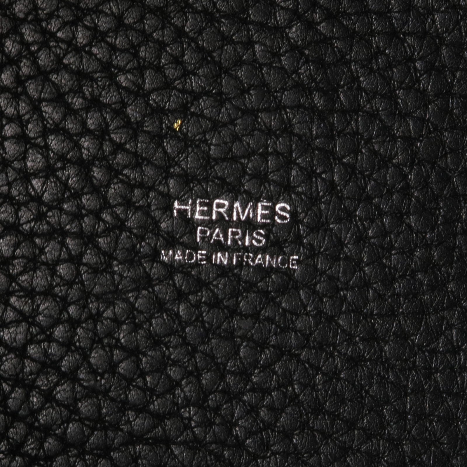 HERMES Clemence皮革Picotin MM銀扣手挽袋Noir