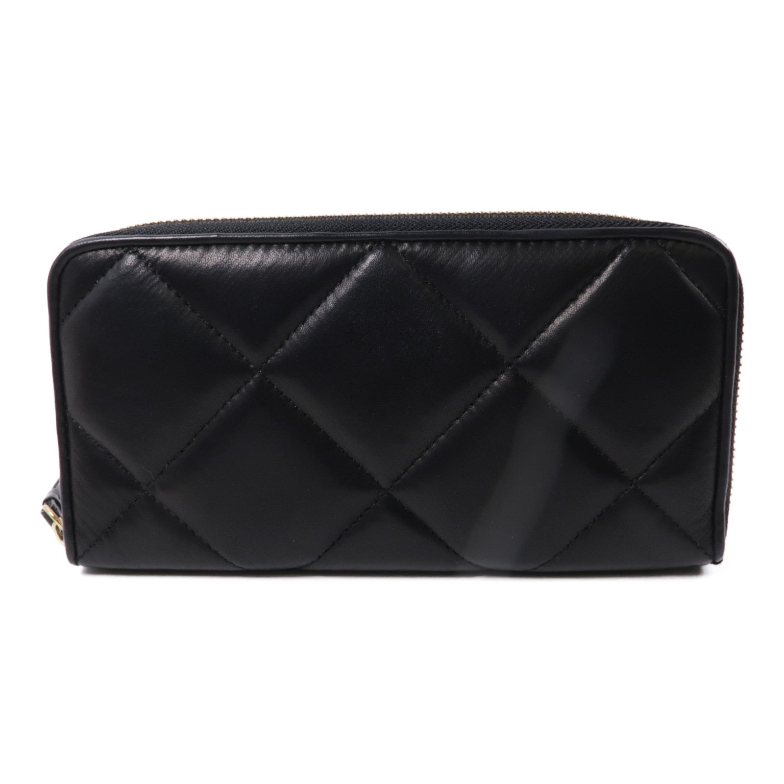 LANVIN 羊皮皮革Long Wallet金扣長錢包黑色