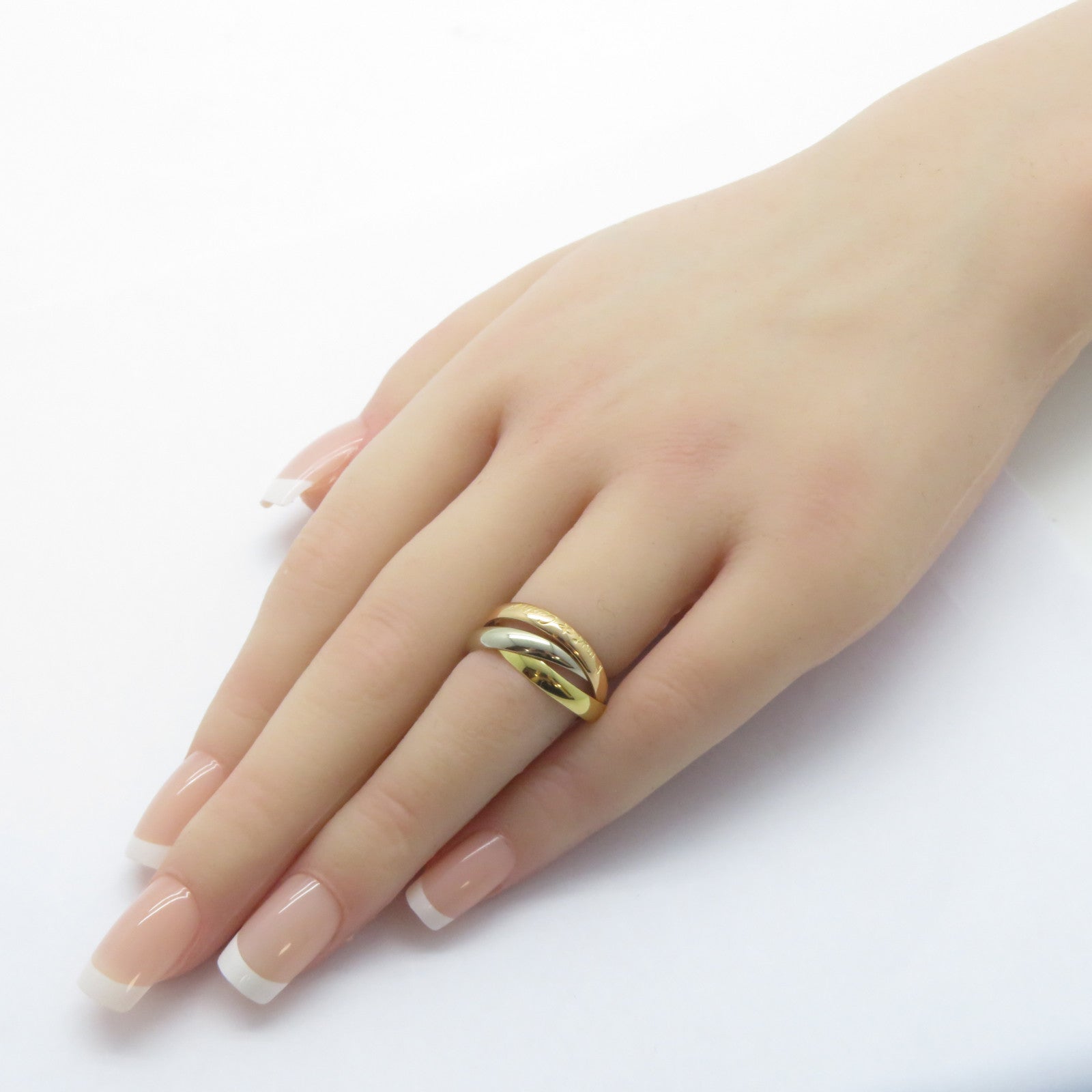 CARTIER 18K黃金/白金/玫瑰金Les Must De Trinity戒指Cartier#51/US#6