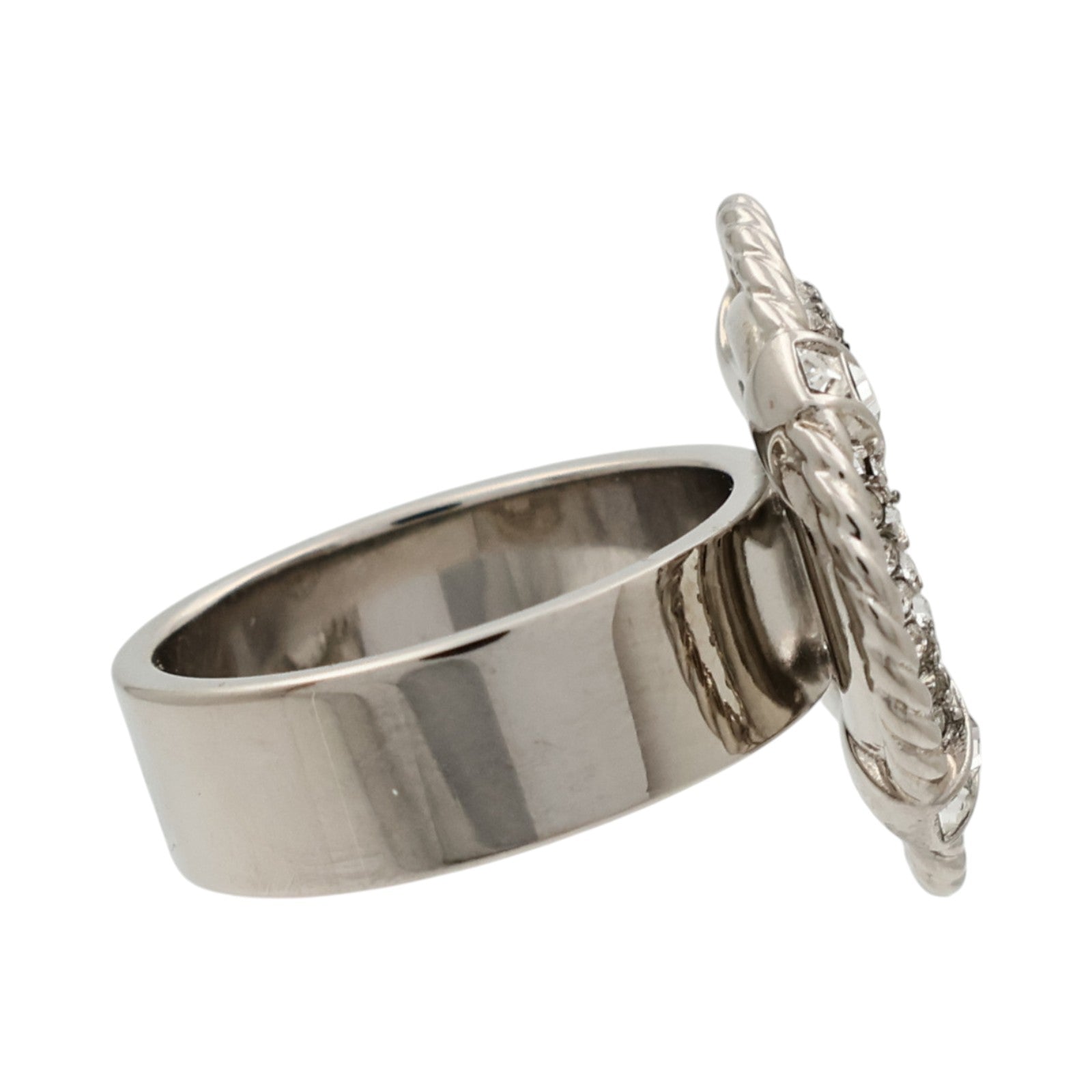 CHANEL 金屬/Strass Crystal Lifesaver CC Ring戒指