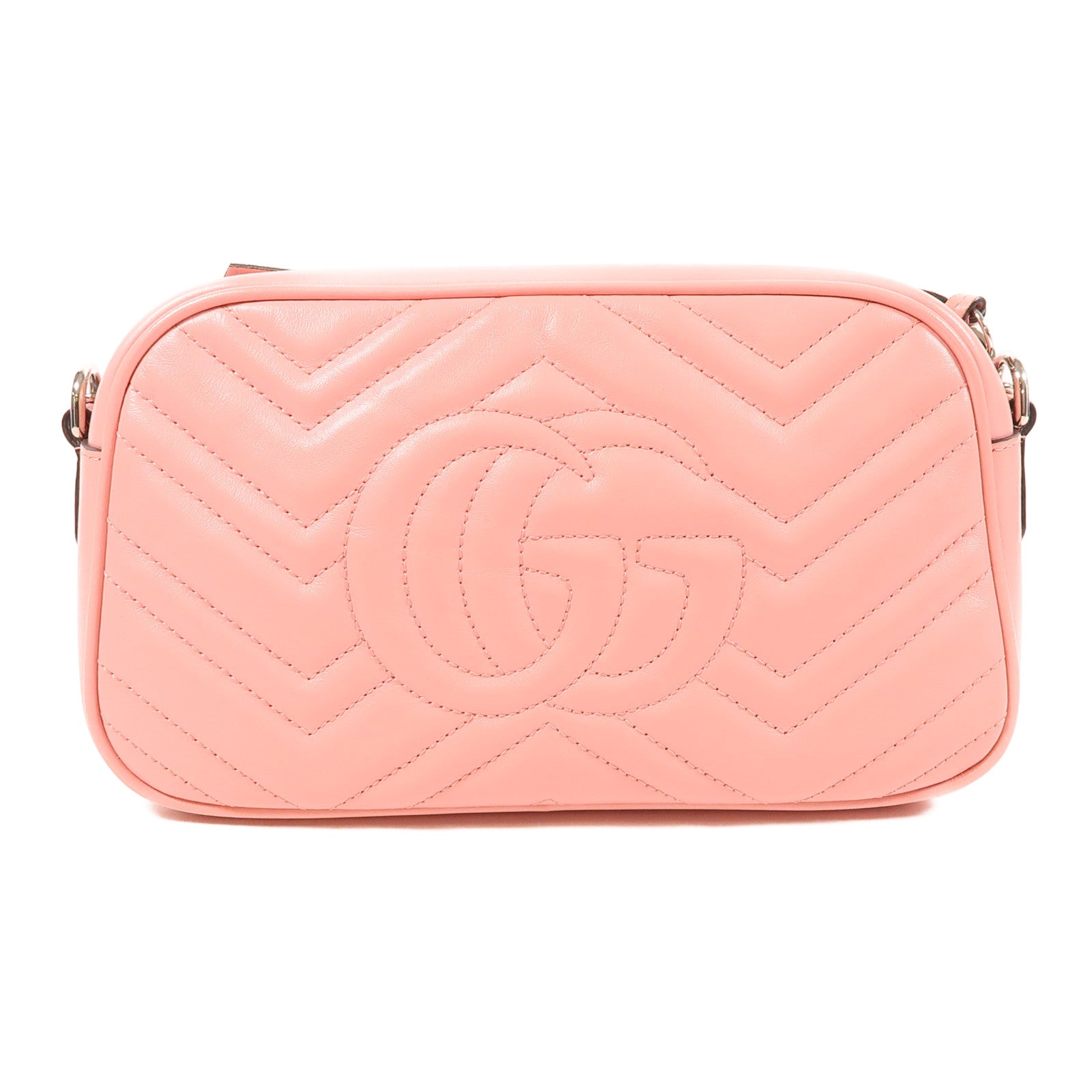 GUCCI 牛皮皮革GG Marmont銀扣肩背袋