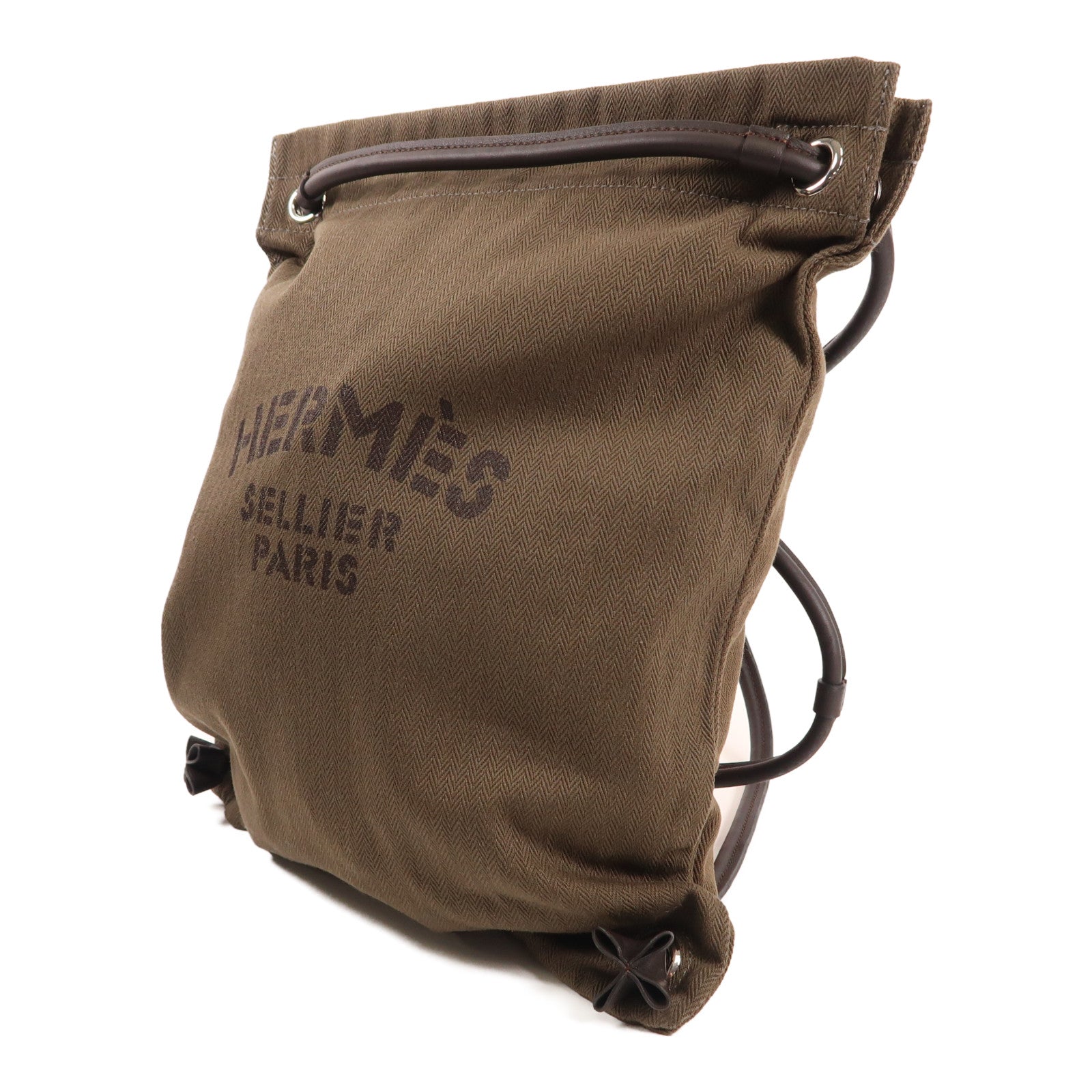 HERMES 【激減優惠】帆布/皮革Maline Grooming Bag背包