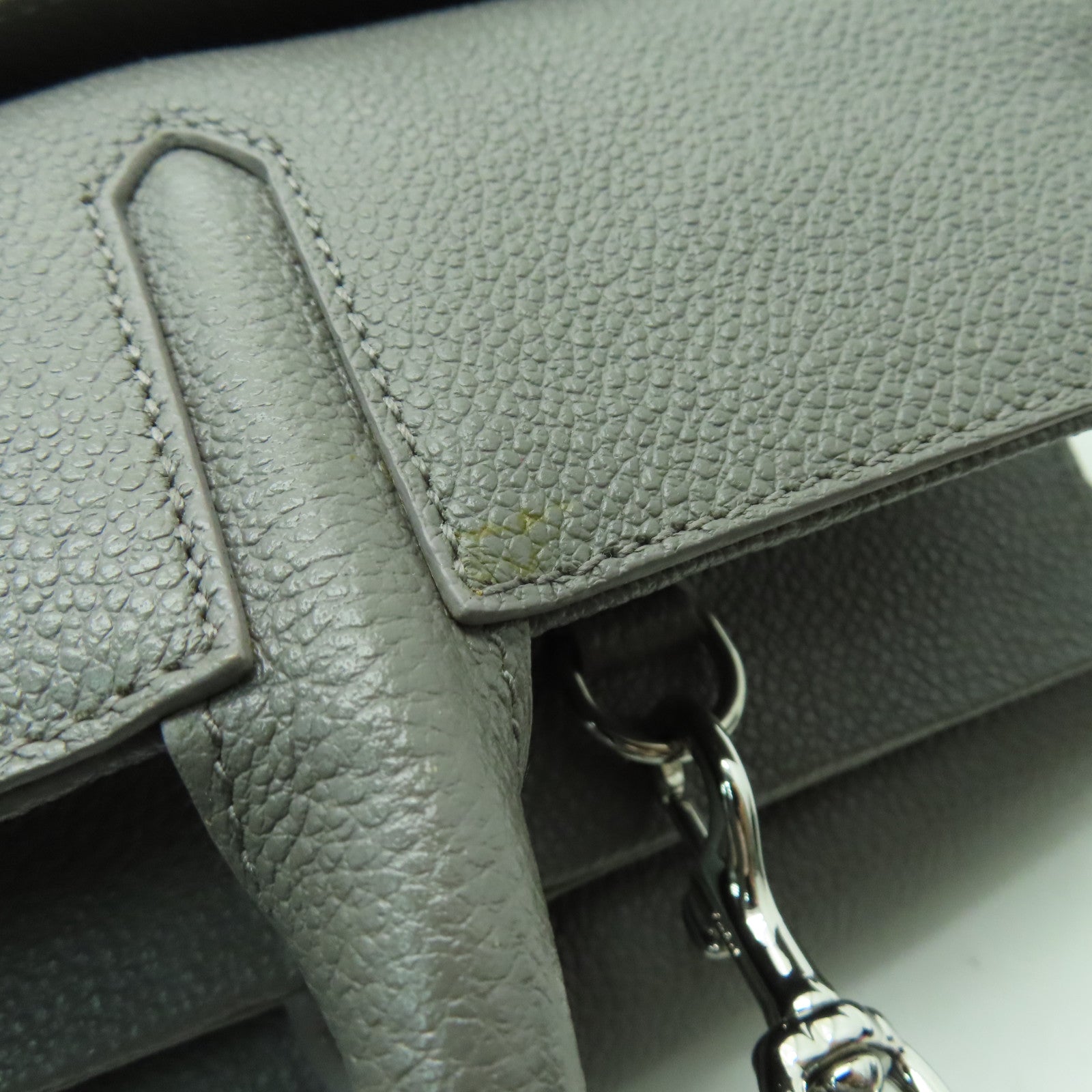 SAINT LAURENT 牛皮皮革2 Way Shoulder銀扣手挽肩背兩用袋灰色