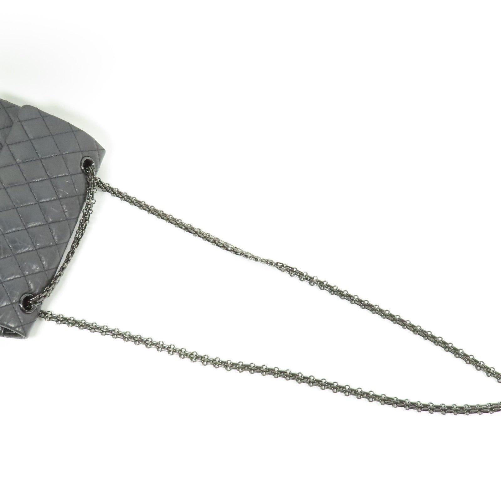 CHANEL CC 2.55 Chain Shoulder Bag Calfskin Leather Black
