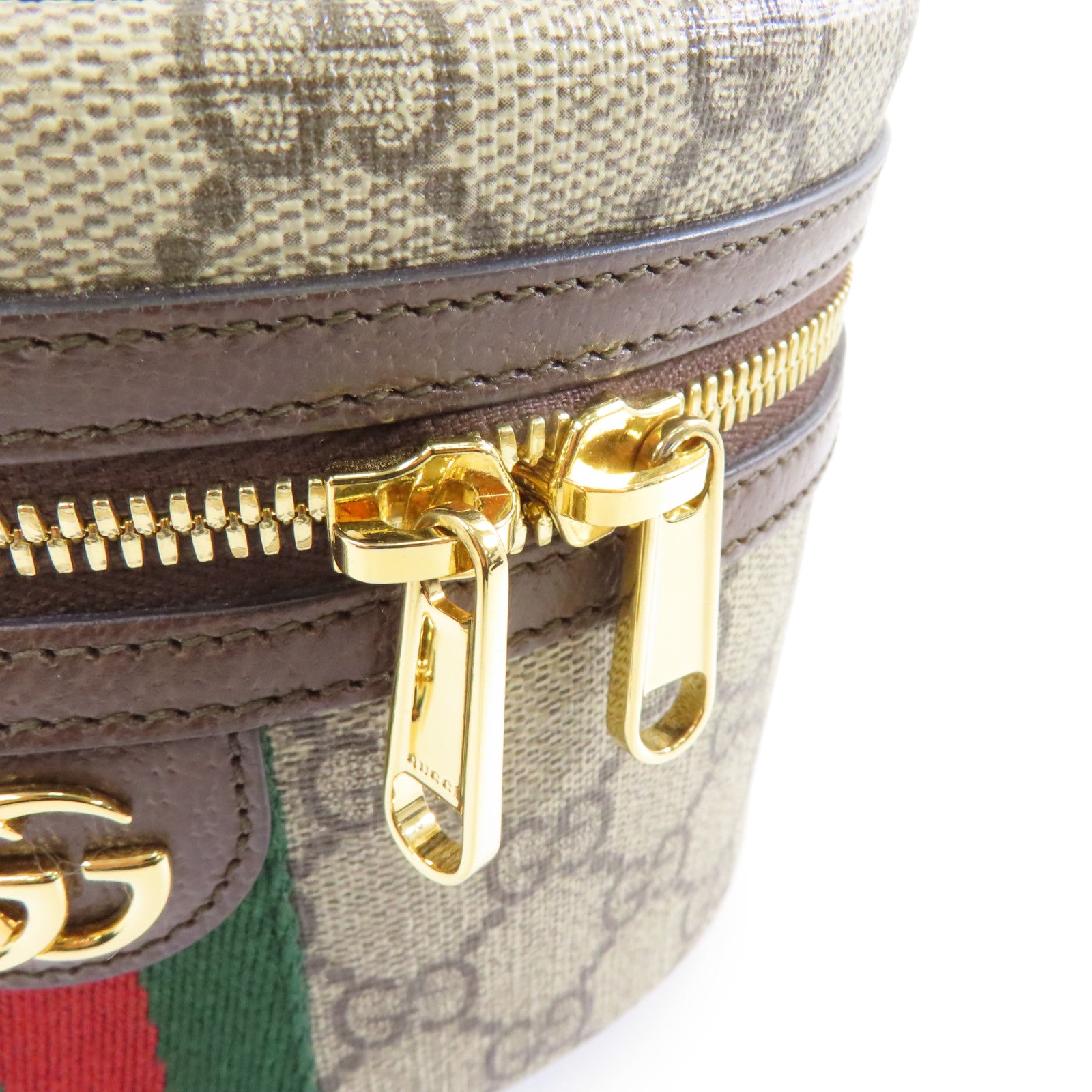 GUCCI 塗層帆布Ophidia Cosmetic Case金扣化妝袋啡色