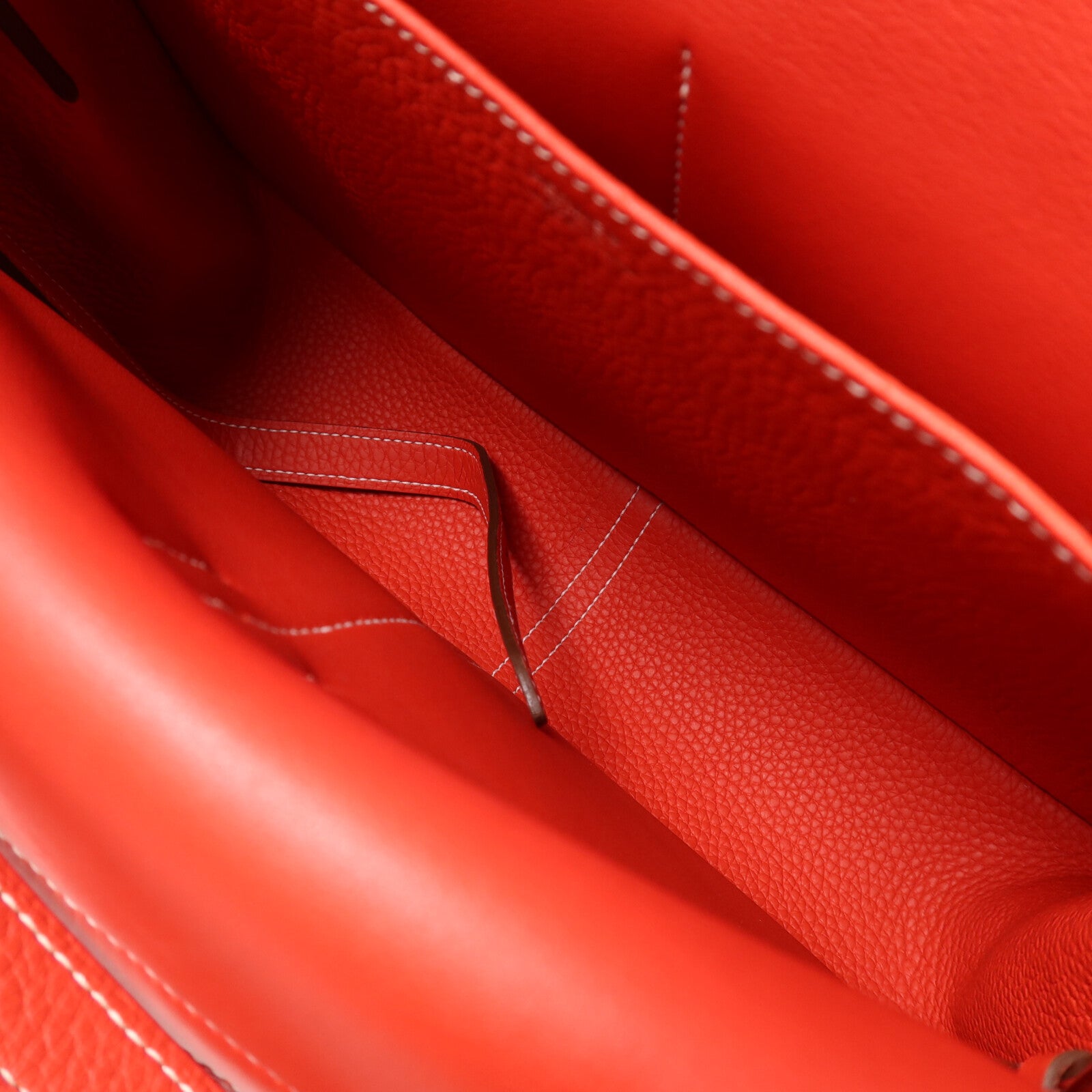 HERMES Clemence皮革Halzan 31手挽肩背兩用袋Rouge Tomato