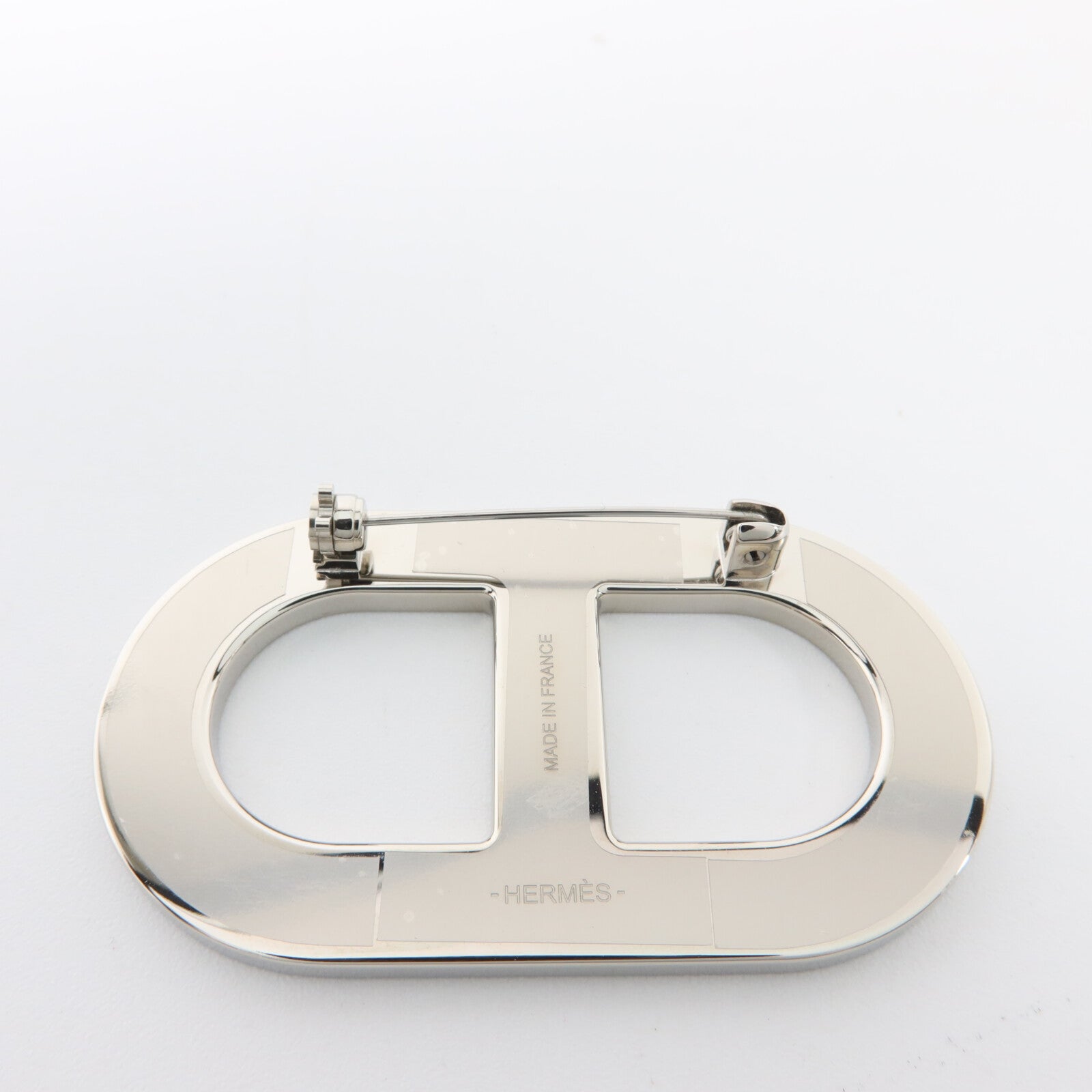 HERMES Epsom皮革/金屬Chaine d'Ancre Brooch胸針