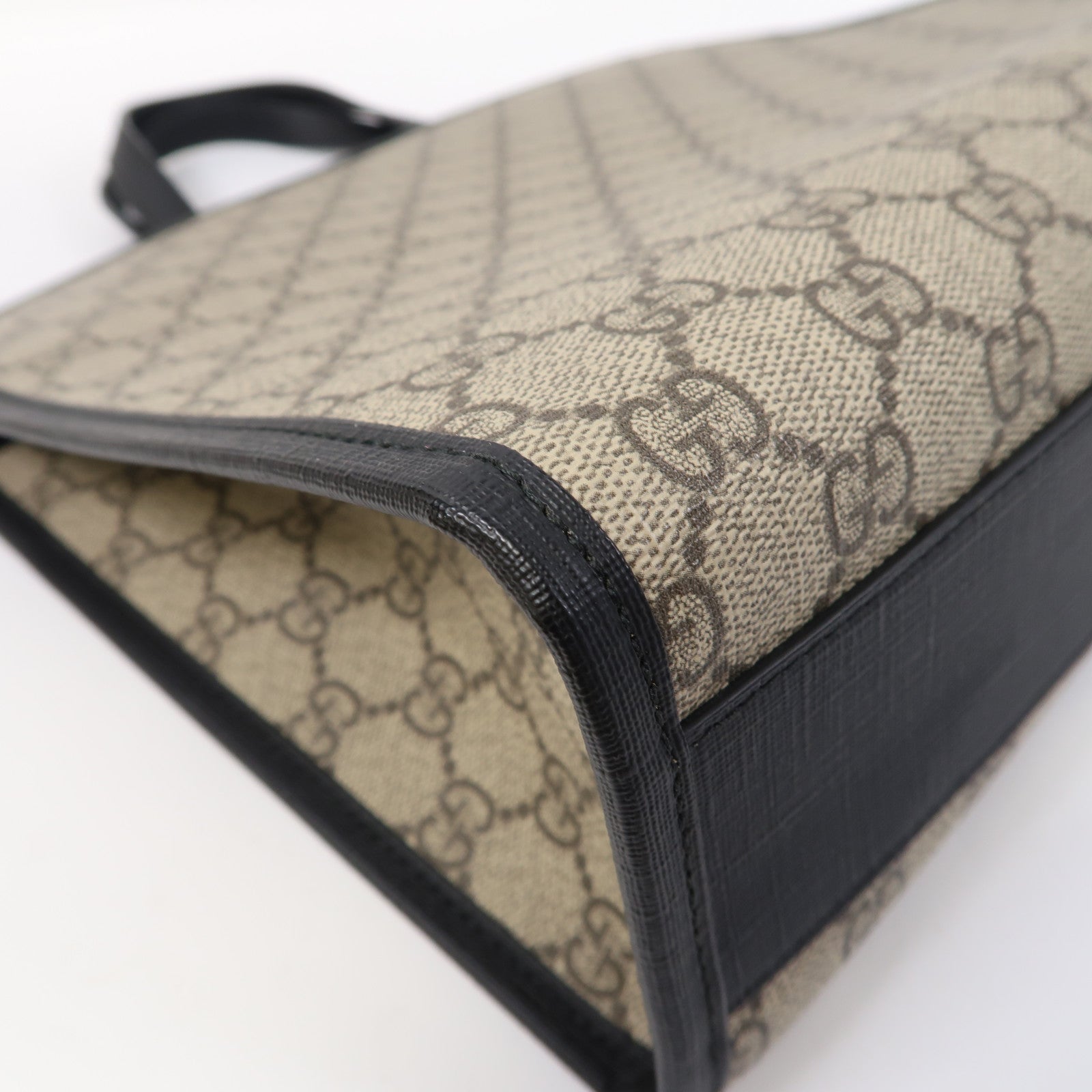 GUCCI 塗層帆布Apple Hand Bag銀扣手挽袋灰色
