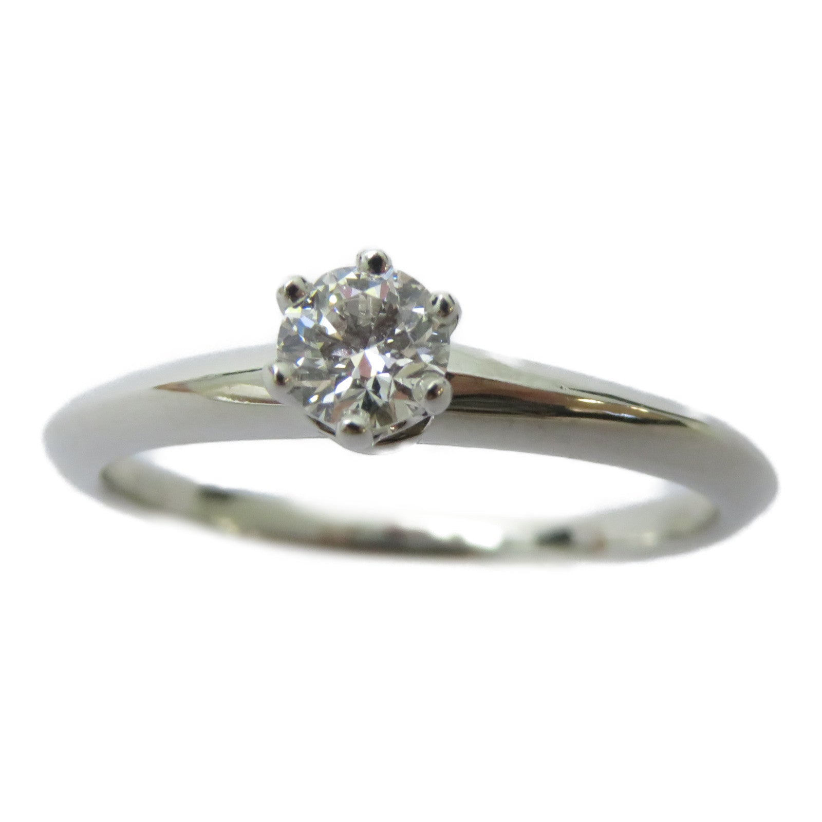 TIFFANY＆CO 950鉑金Solitaire Diamond Ring鑽石戒指US#6
