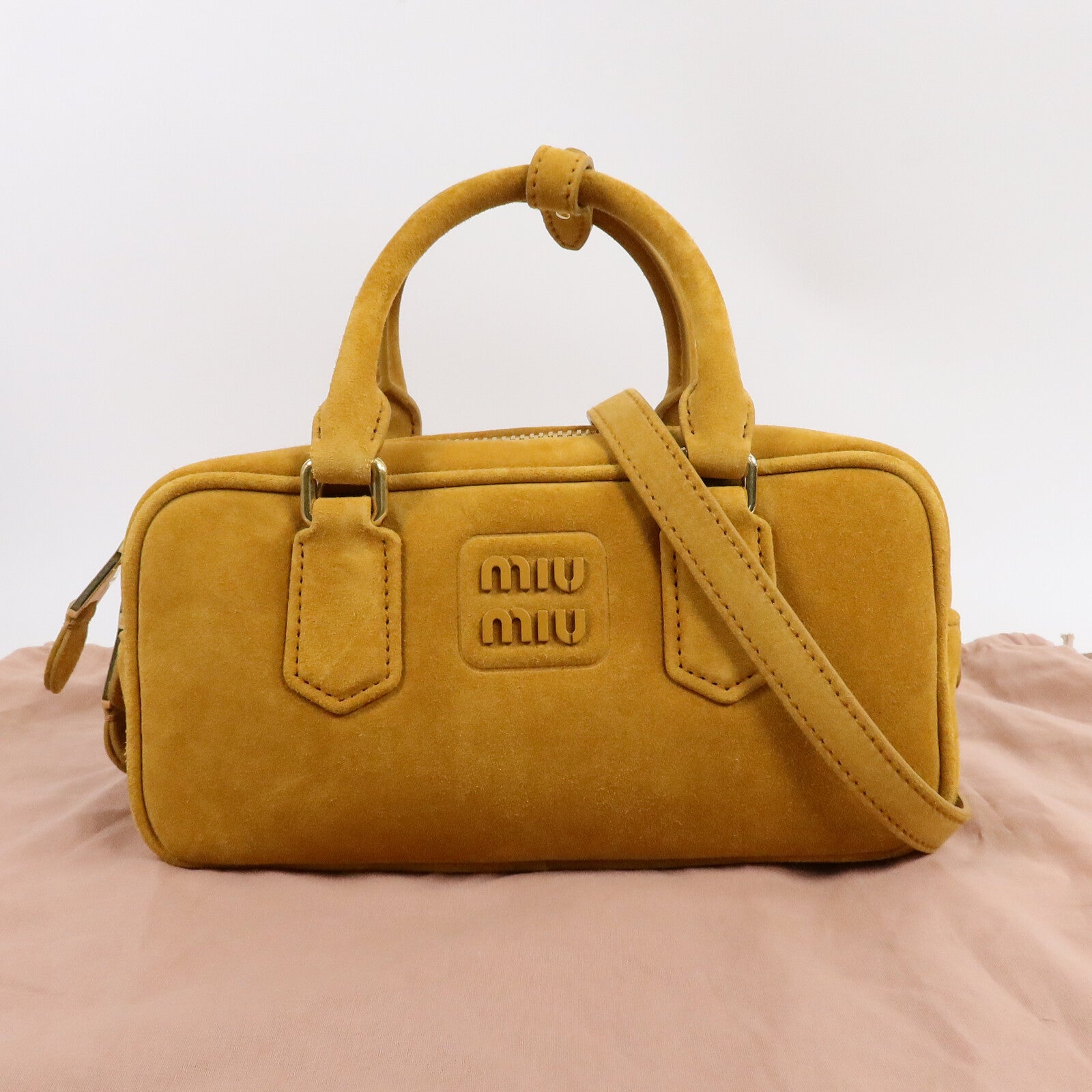 Miu Miu 麂皮皮革Arcadie Padded Suede Bag手挽肩背兩用袋