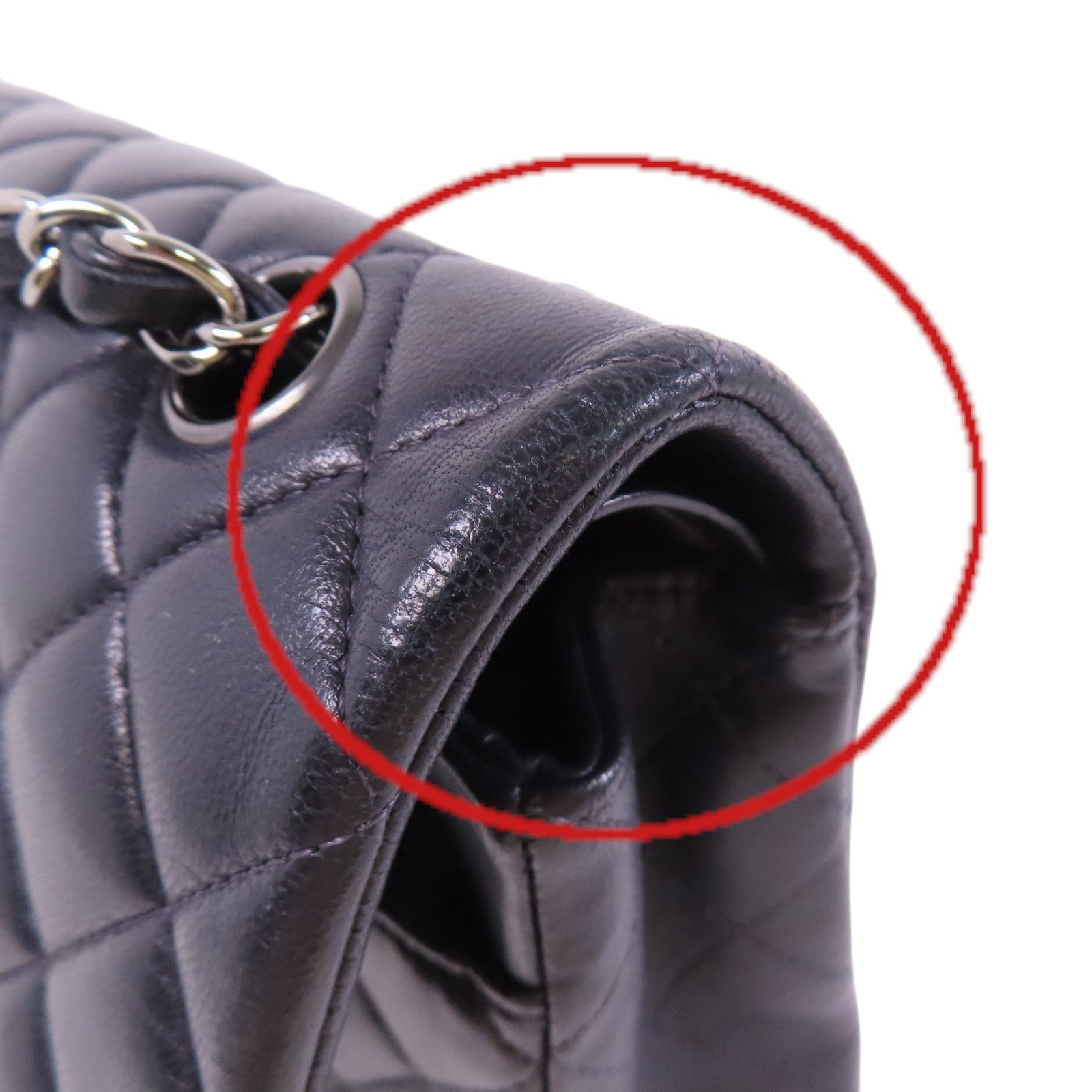 CHANEL 羊皮皮革Classic 25銀扣鏈帶肩背袋