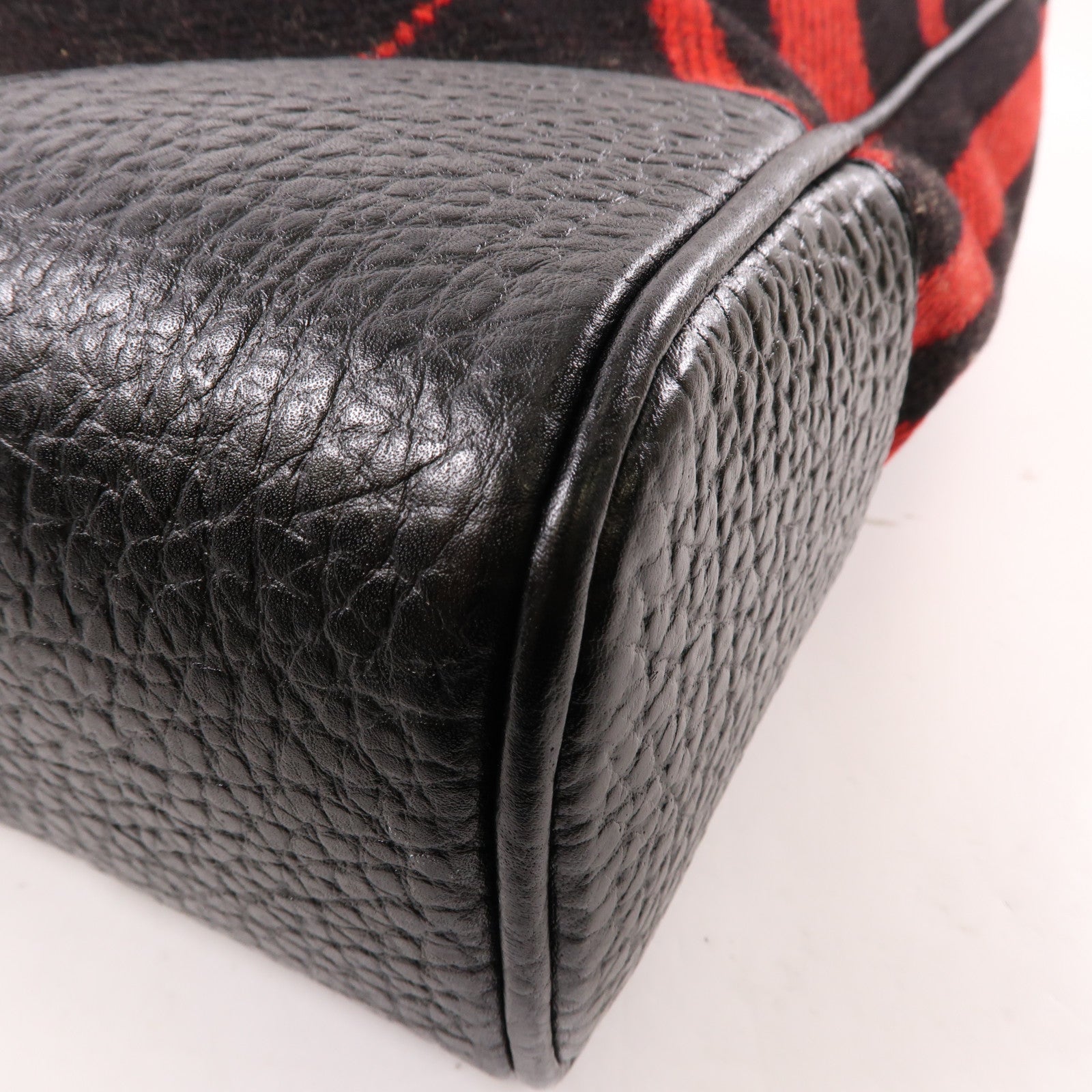 LOUIS VUITTON LV SHW Cabas Veil Tote Bag M95241 Wool Leather Red Black