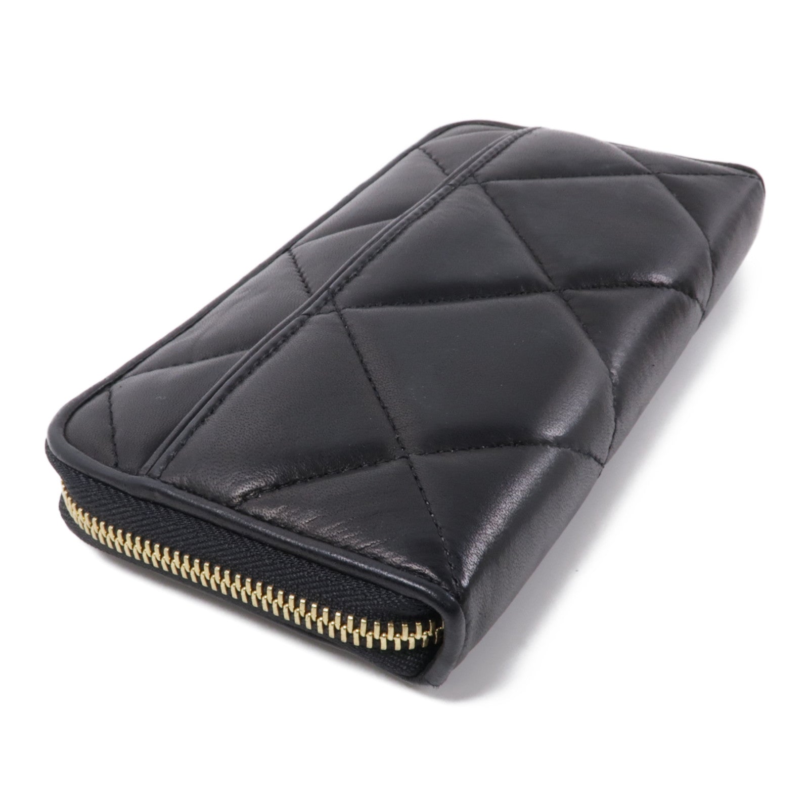LANVIN 羊皮皮革Long Wallet金扣長錢包黑色