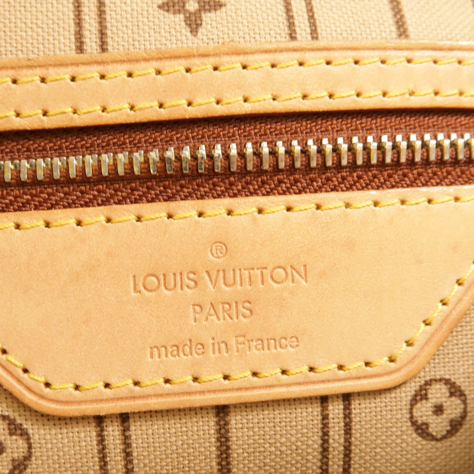LOUIS VUITTON Monogram Neverfull MM金扣手挽袋