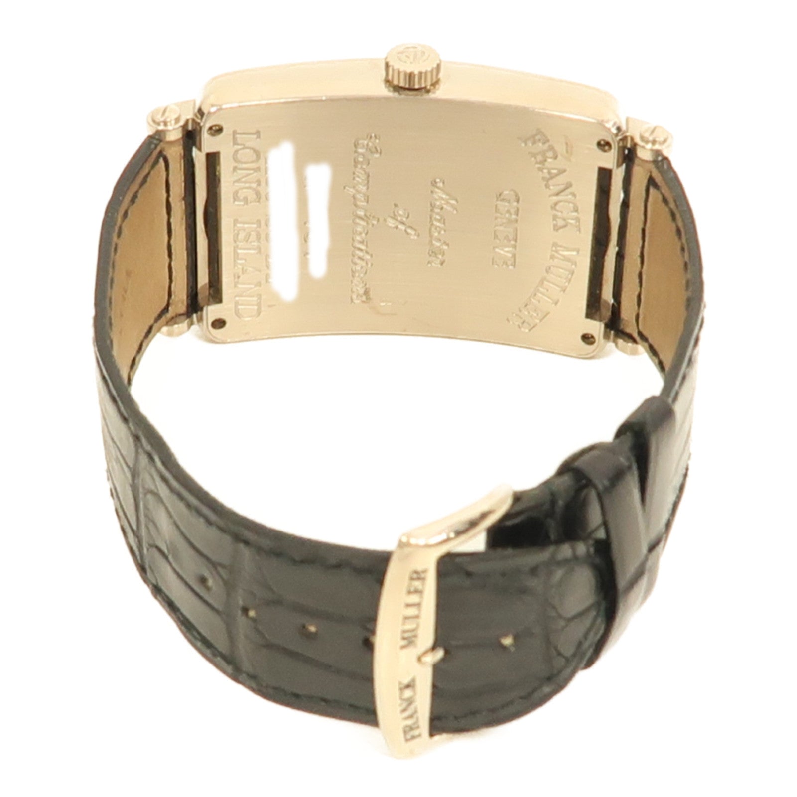 FRANCK MULLER Long Island皮革/18K白金手錶自動機芯銀色