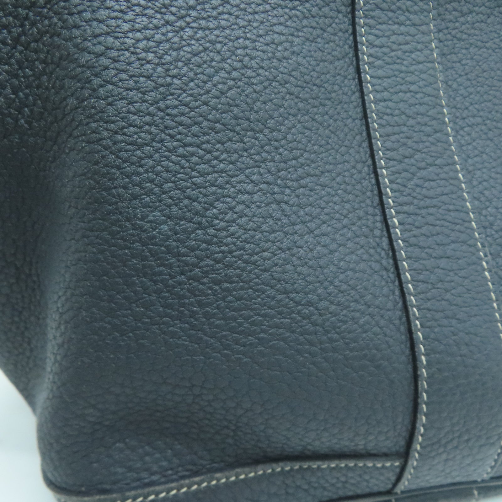 HERMES Negonda皮革Garden Party PM銀扣手挽袋灰色