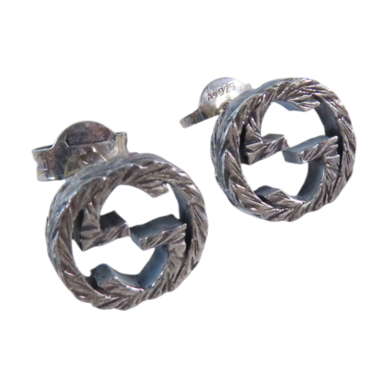 GUCCI GG SHW Doubie G Earring 925 Sterling Silver
