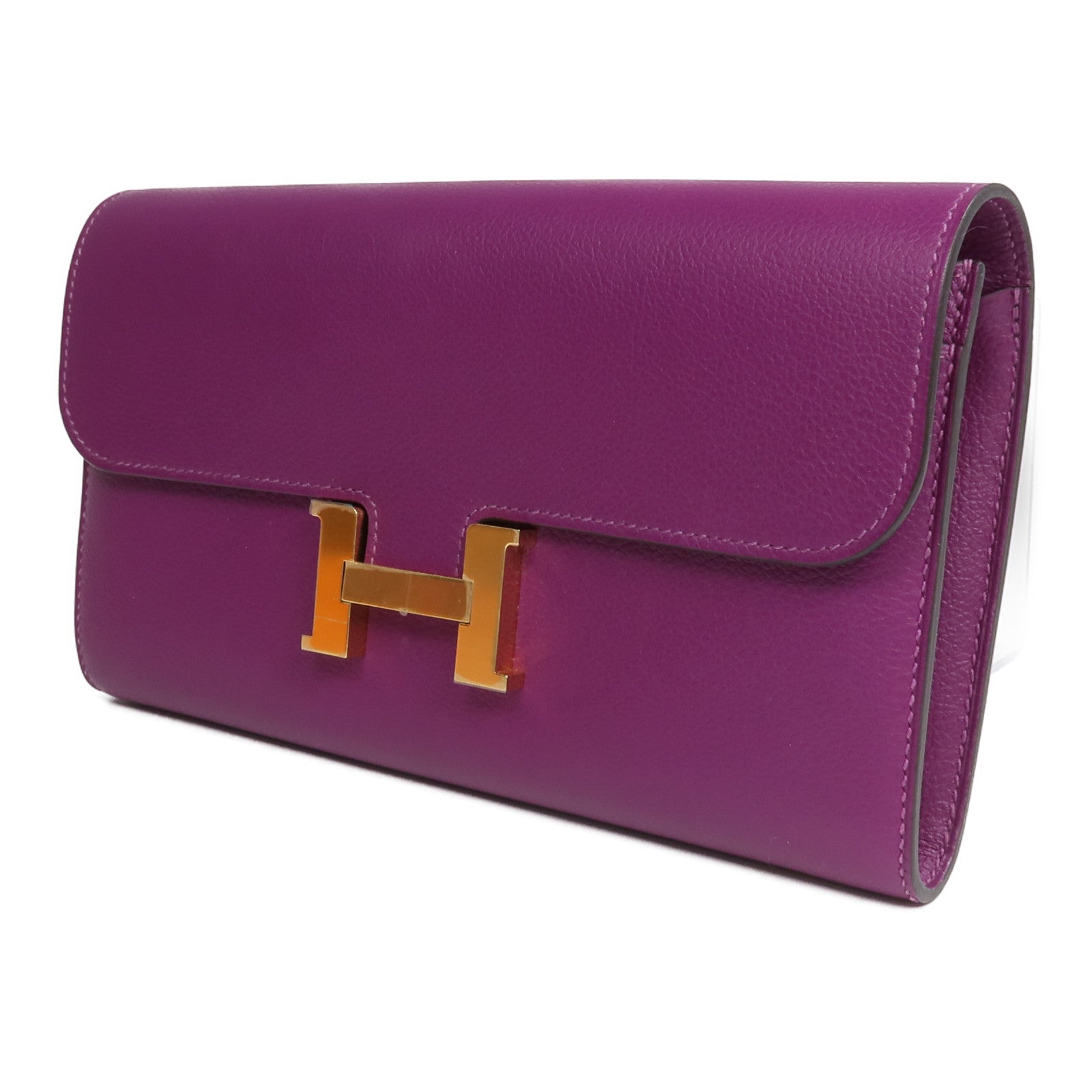 HERMES Evercolor皮革Constance Long Wallet長錢包