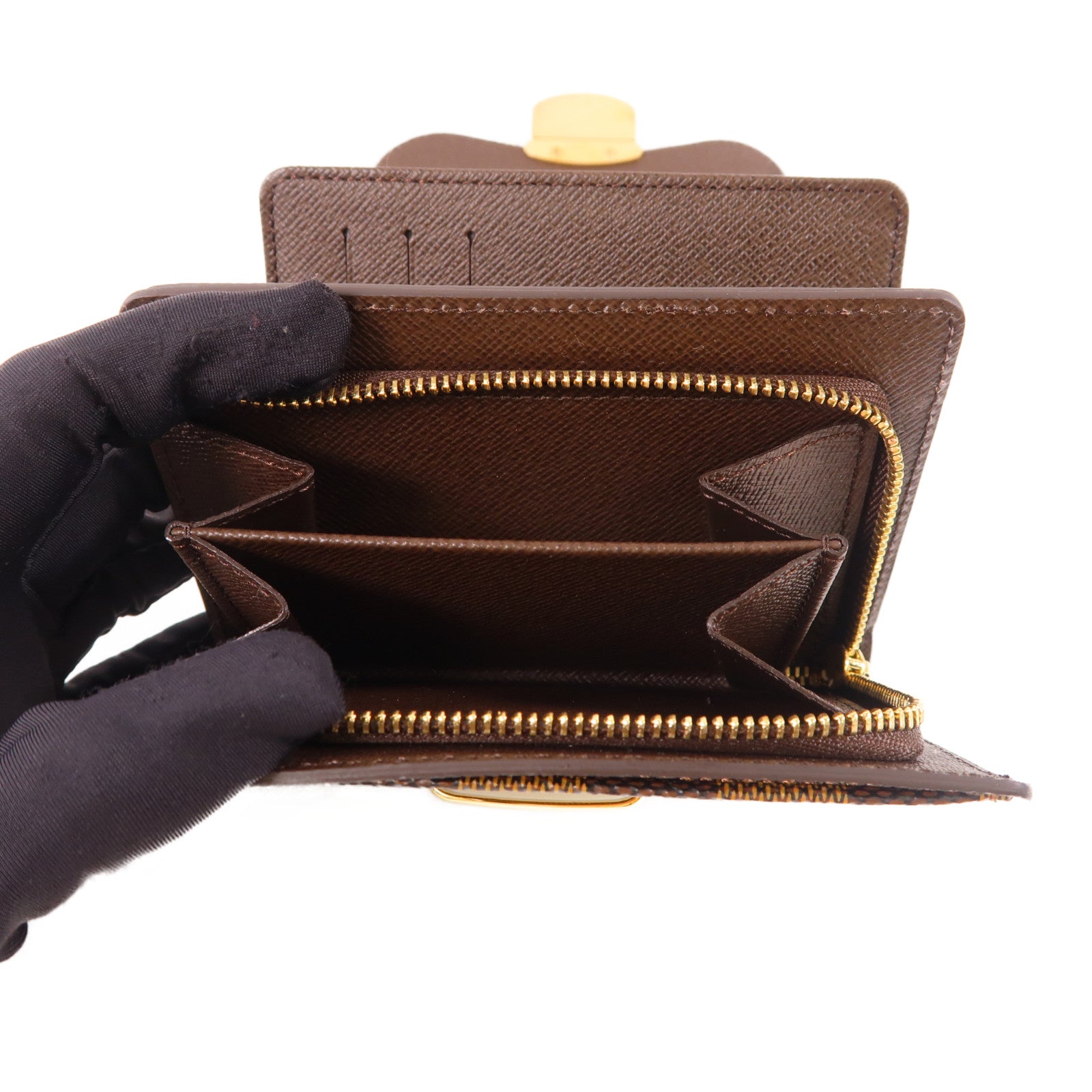 LOUIS VUITTON LV GHW Joey Wallet N60034 Damier Brown