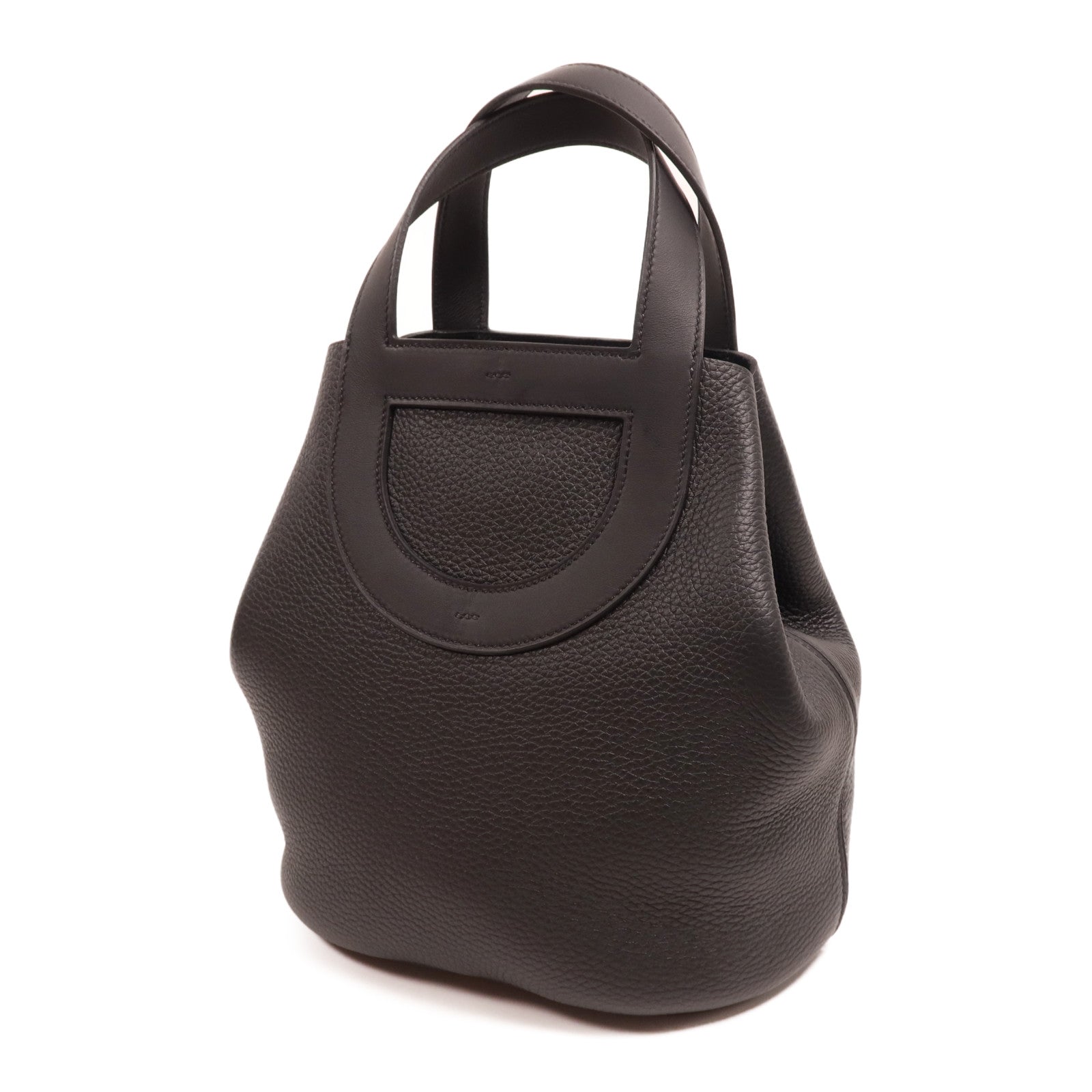 HERMES Clemence皮革In The Loop 23金扣手挽袋Noir