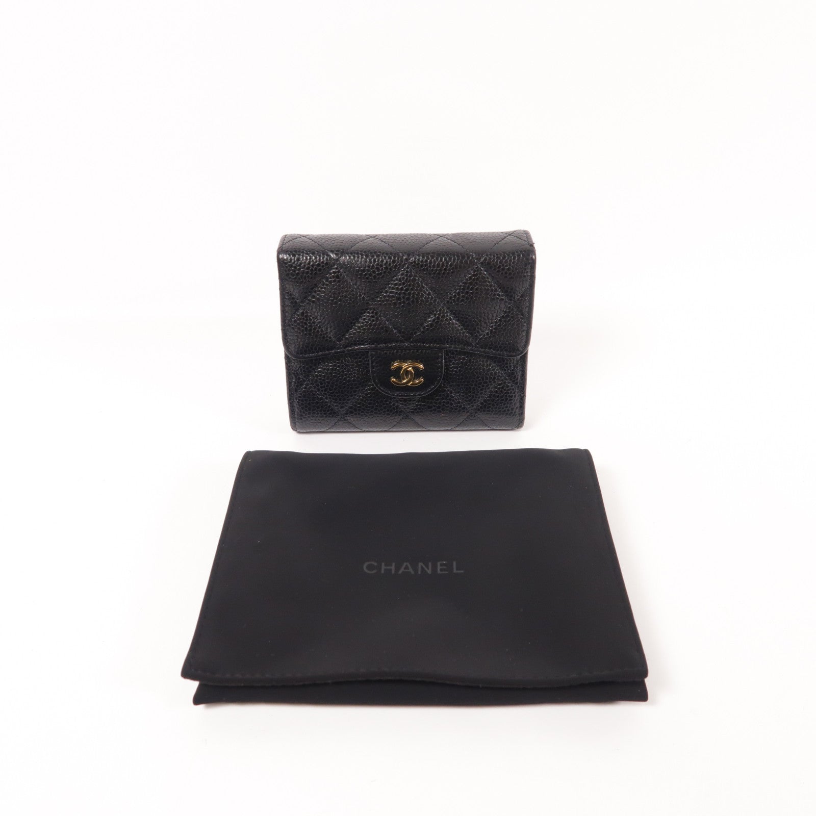 CHANEL 牛皮皮革Classic Small Flap Wallet金扣錢包