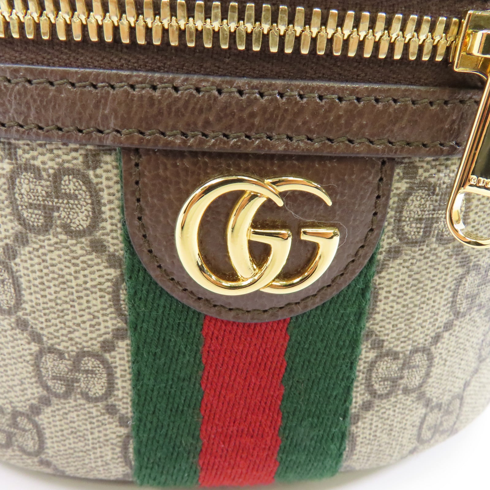GUCCI 塗層帆布Ophidia Cosmetic Case金扣化妝袋啡色