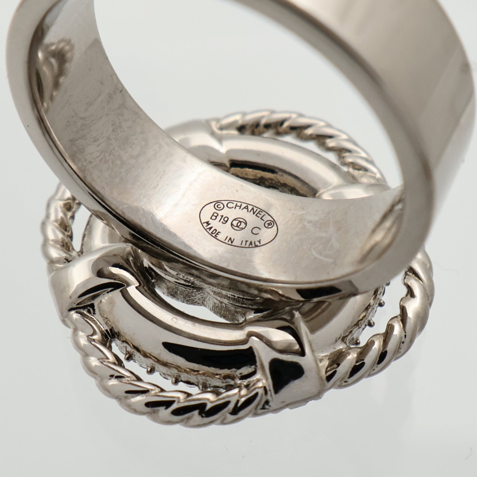 CHANEL 金屬/Strass Crystal Lifesaver CC Ring戒指