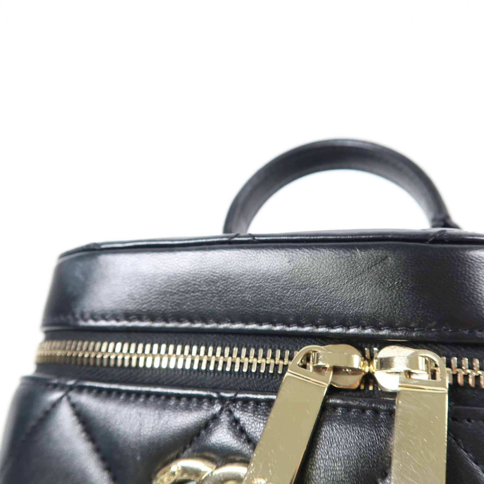 CHANEL CC GHW Trendy CC Vanity Case Chain Shoulder Bag Lambskin Leather Black