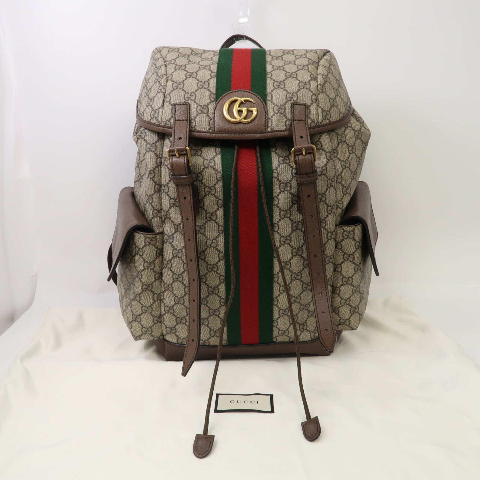 GUCCI 塗層帆布Ophidia GG Medium Backpack金扣背包啡色