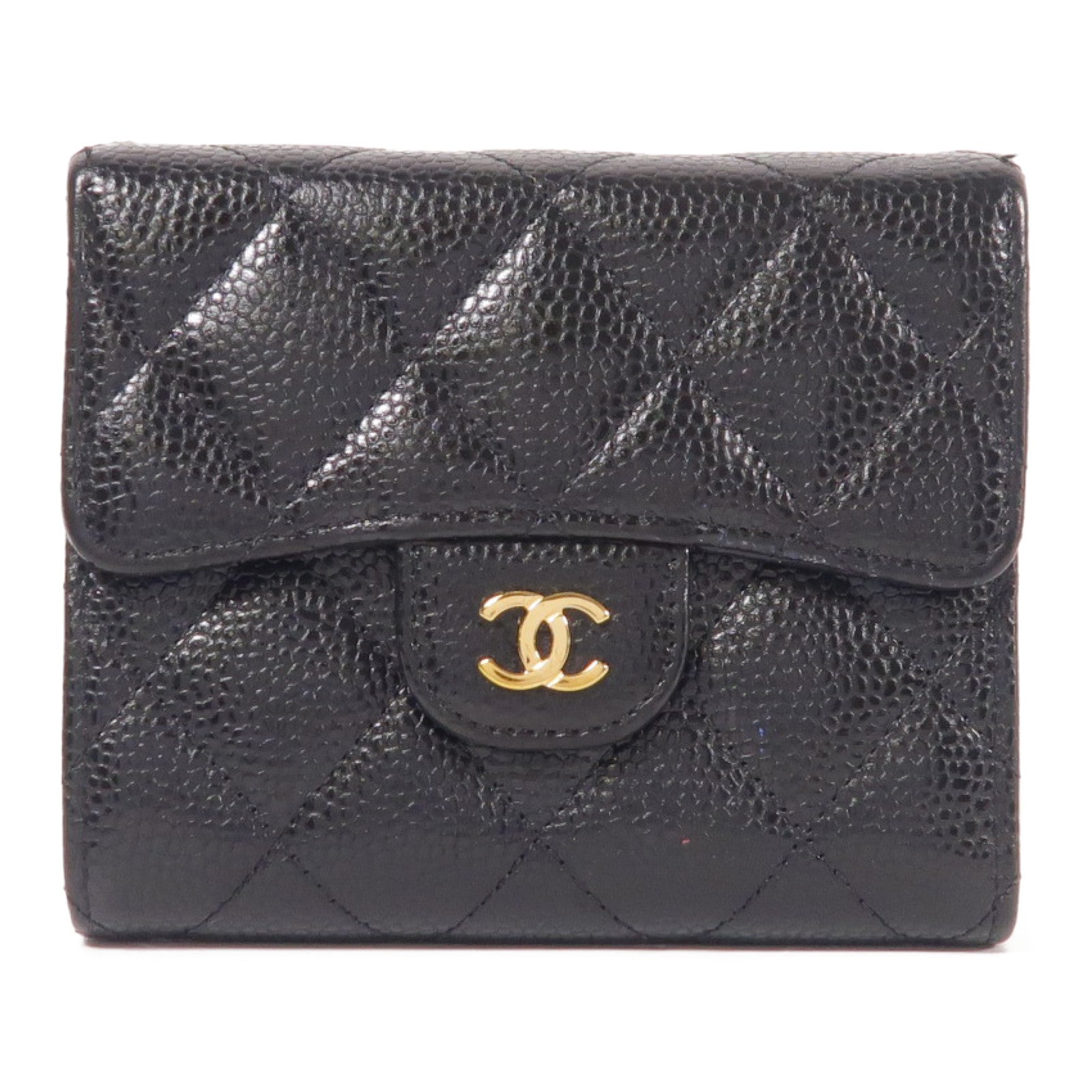 CHANEL 牛皮皮革Classic Small Flap Wallet金扣錢包