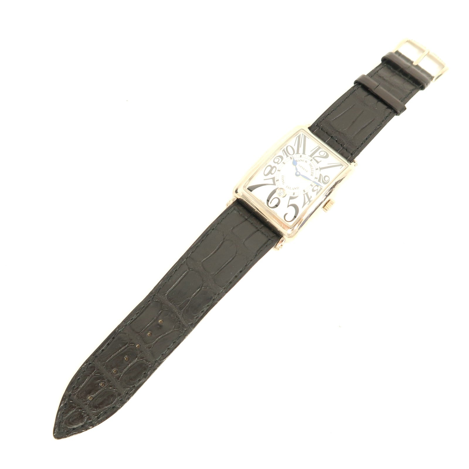 FRANCK MULLER Long Island皮革/18K白金手錶自動機芯銀色