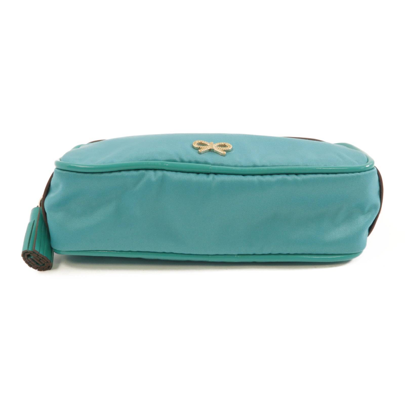 ANYA HINDMARCH 尼龍Clutch Bag金扣手拿包藍色