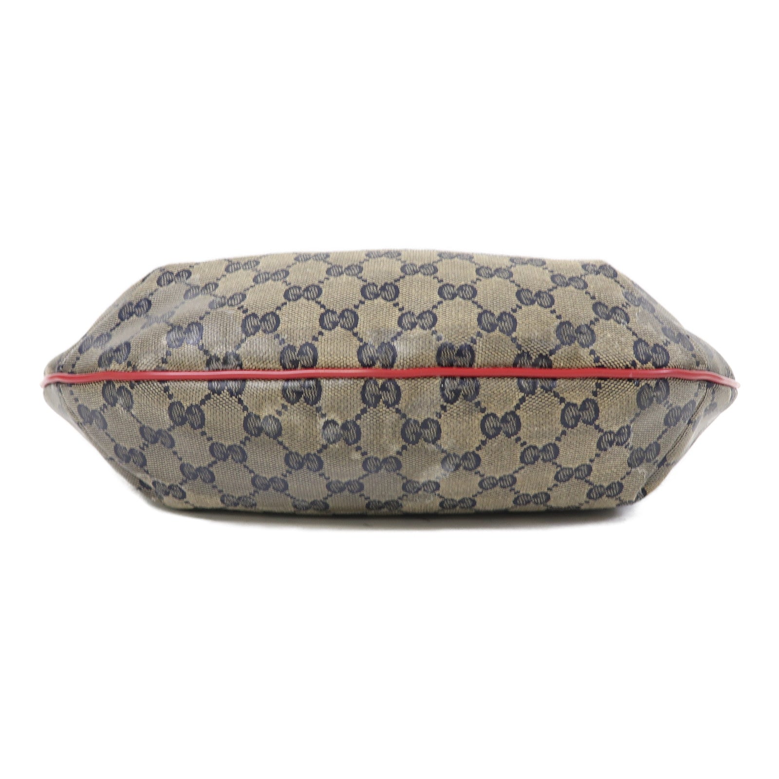 GUCCI 塗層帆布Shoulder Bag金扣肩背袋紅色/藍色