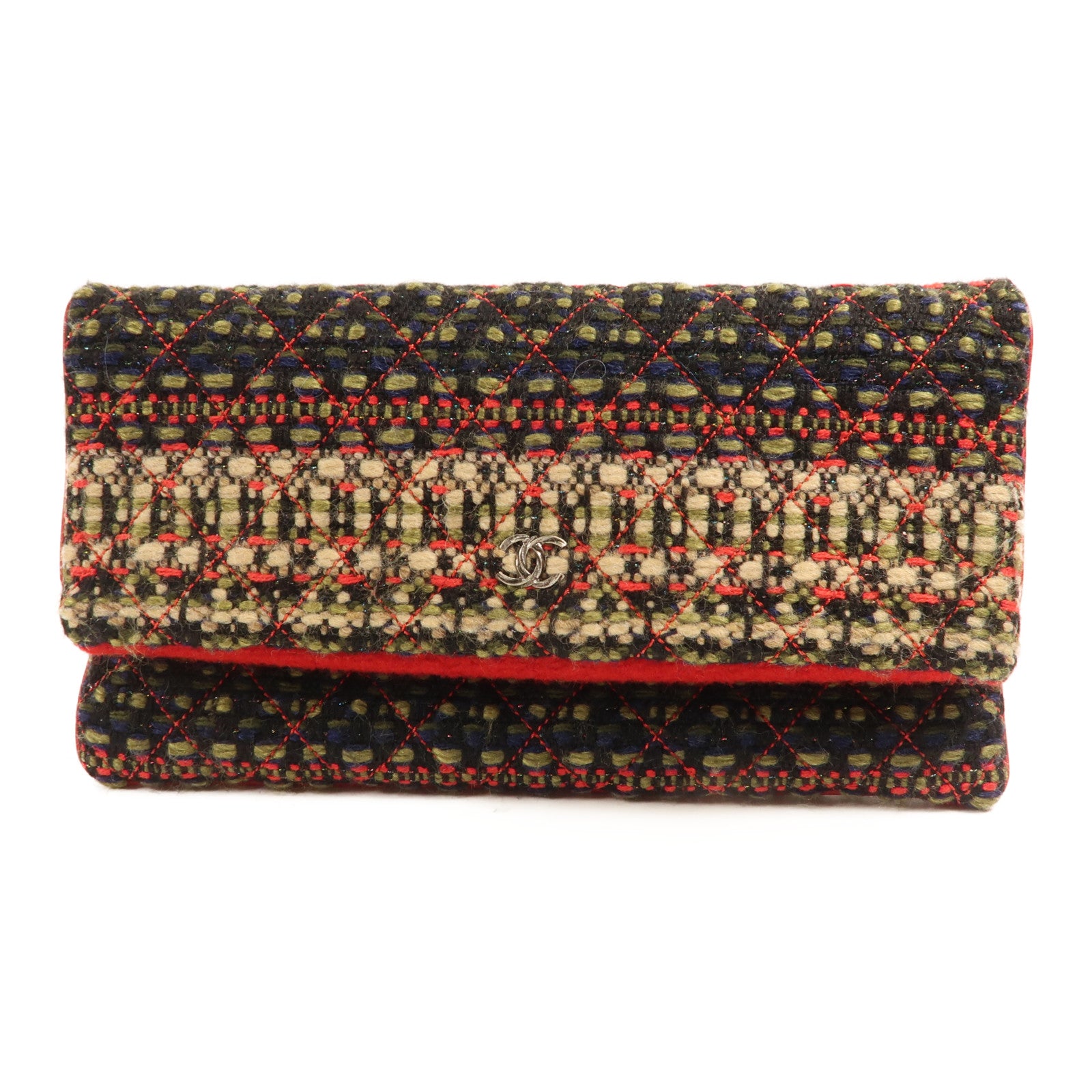 CHANEL 粗花呢Clutch/Pouch銀扣手拿包
