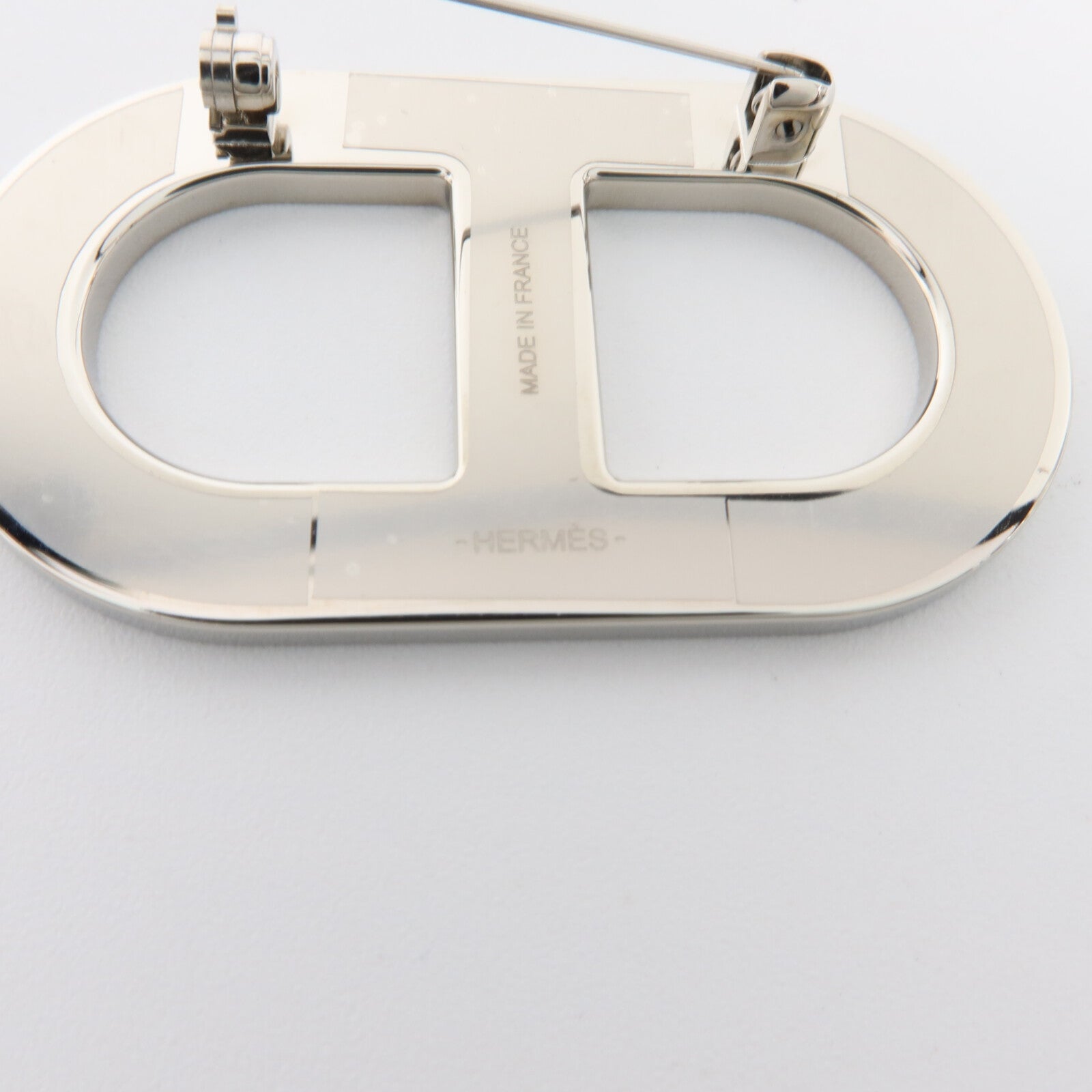 HERMES Epsom皮革/金屬Chaine d'Ancre Brooch胸針