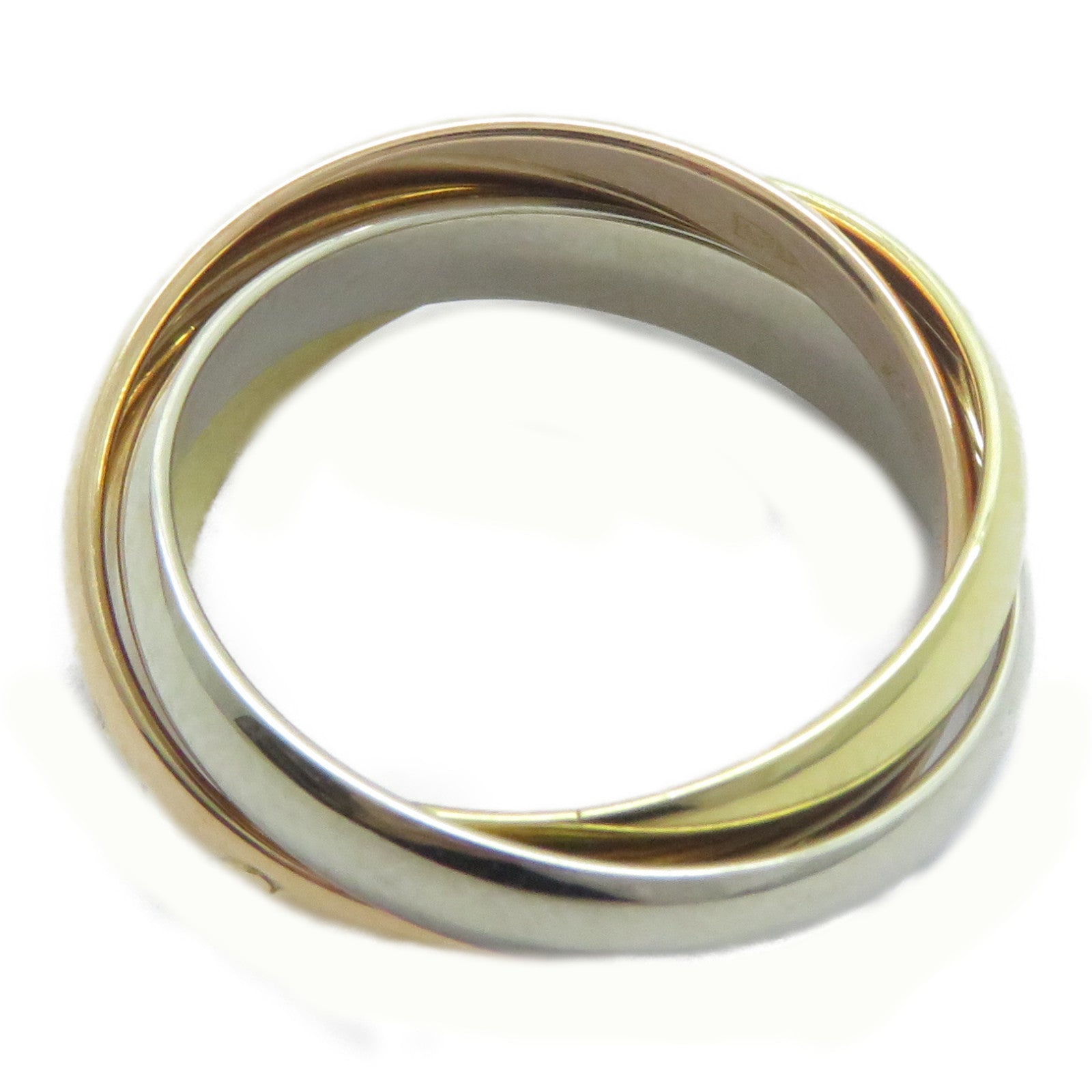 CARTIER 18K黃金/白金/玫瑰金Les Must De Trinity戒指Cartier#51/US#6