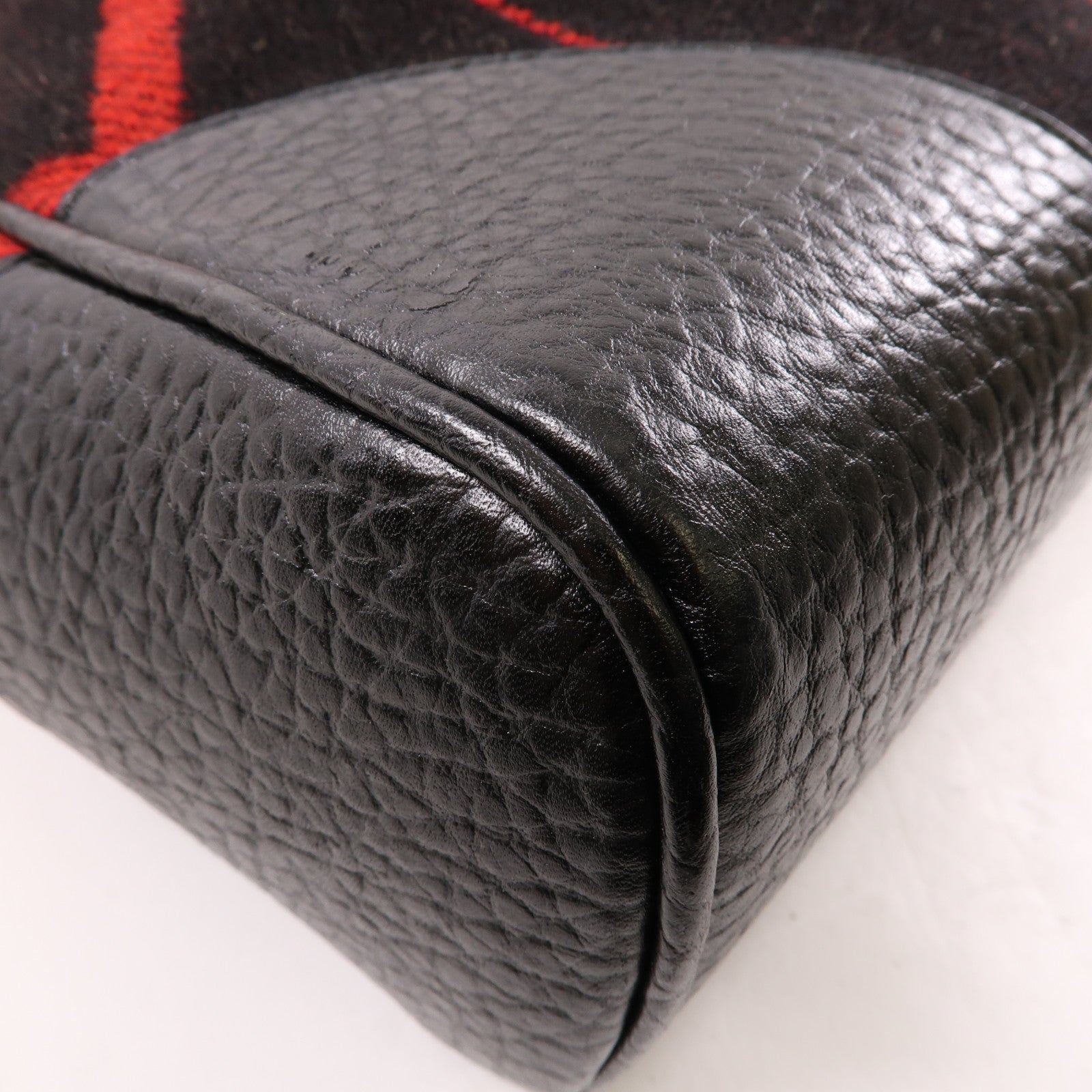 LOUIS VUITTON LV SHW Cabas Veil Tote Bag M95241 Wool Leather Red Black