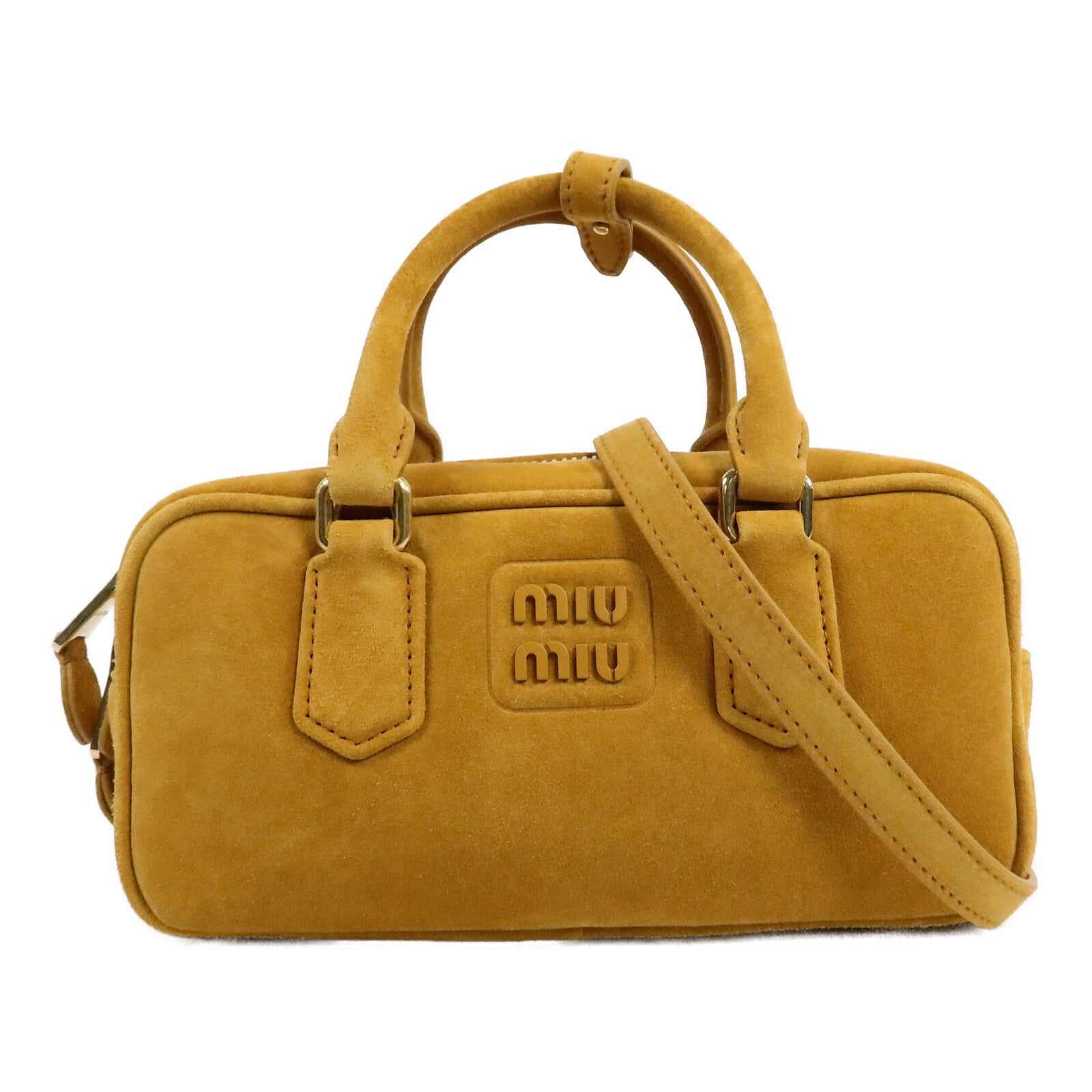 Miu Miu 麂皮皮革Arcadie Padded Suede Bag手挽肩背兩用袋