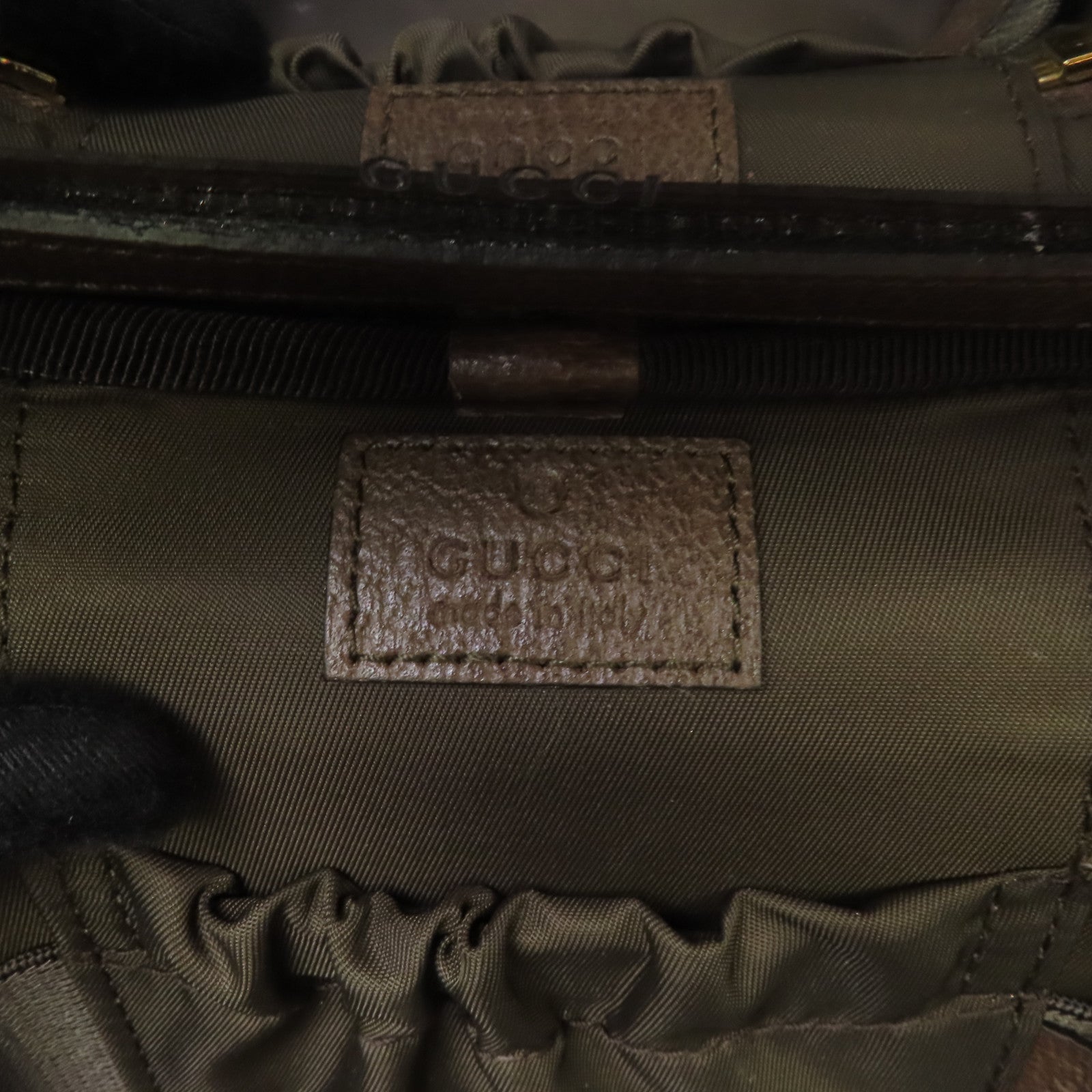 GUCCI 塗層帆布Ophidia Cosmetic Case金扣化妝袋啡色