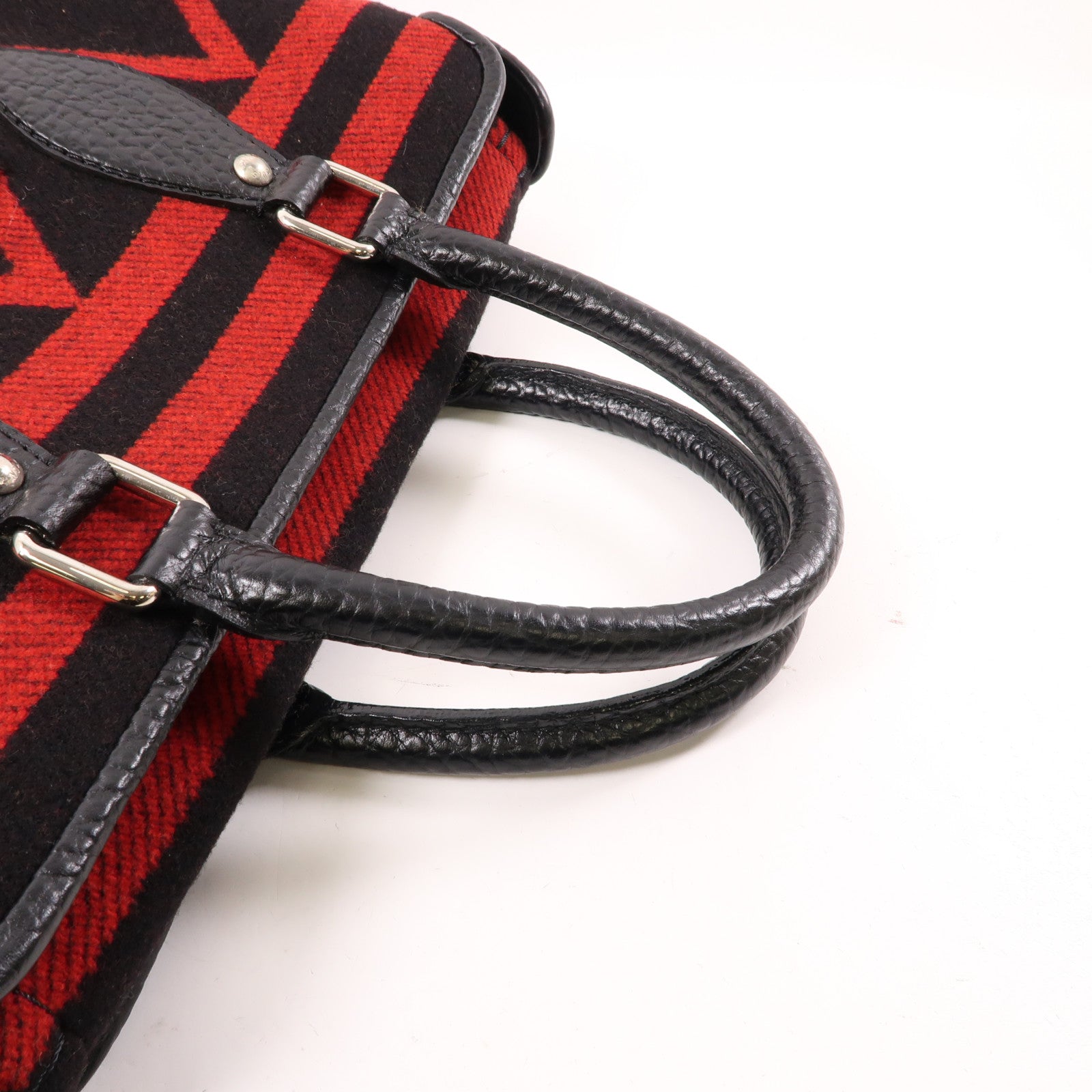LOUIS VUITTON LV SHW Cabas Veil Tote Bag M95241 Wool Leather Red Black