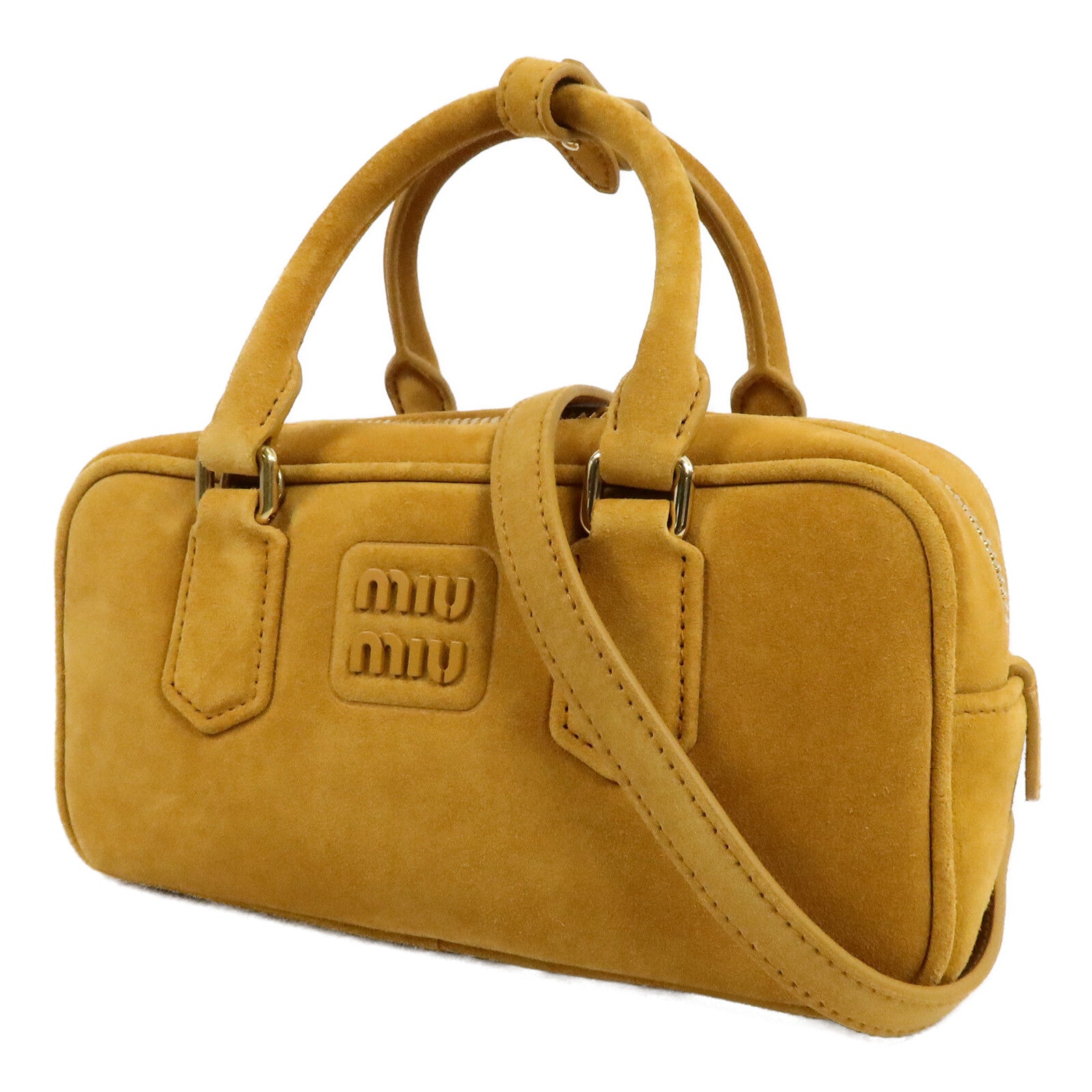 Miu Miu 麂皮皮革Arcadie Padded Suede Bag手挽肩背兩用袋
