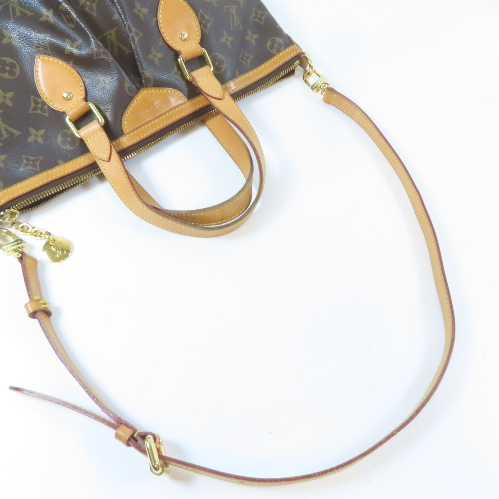 LOUIS VUITTON Monogram Palermo PM 2 Way Shoulder金扣手挽肩背兩用袋啡色