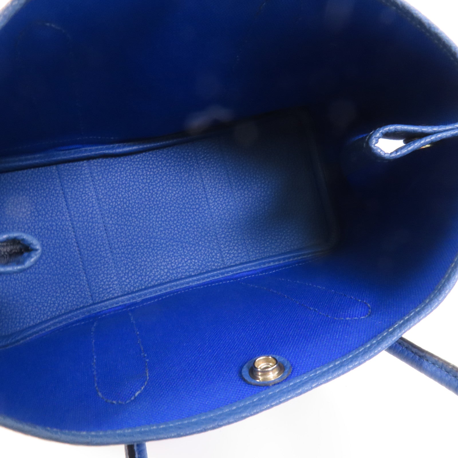 HERMES 帆布Garden Party TPM銀扣手挽袋Blue France