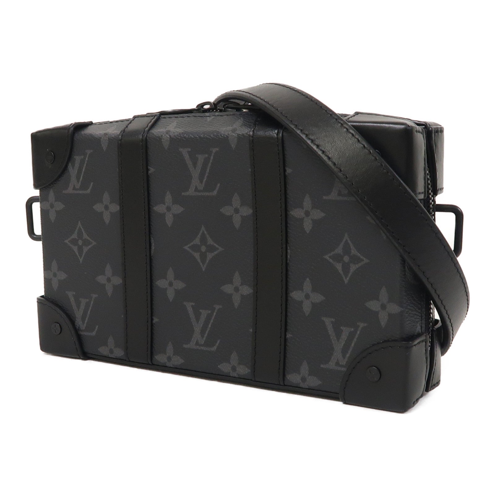 LOUIS VUITTON Monogram Eclipse Soft Trunk Wallet肩背袋黑色