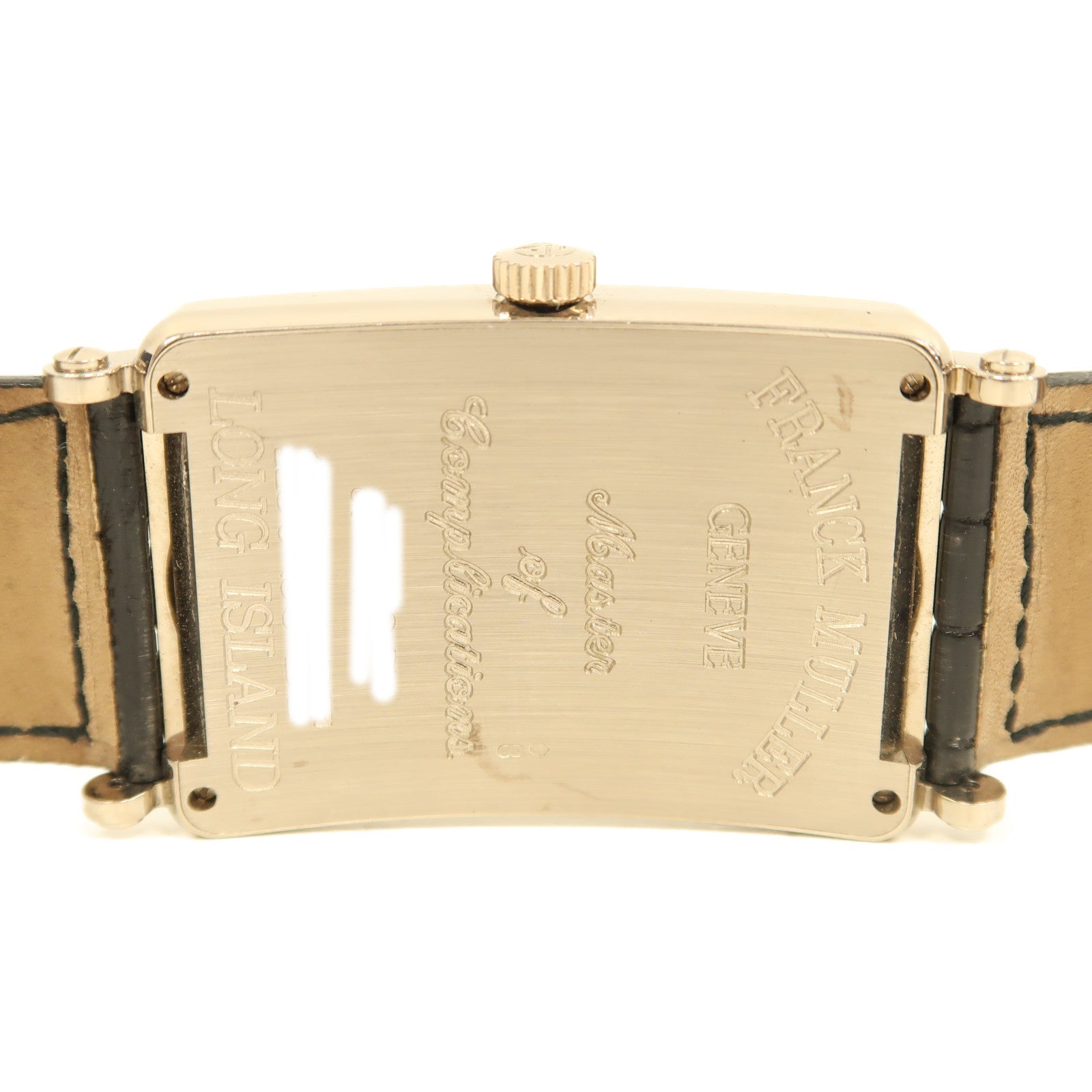 FRANCK MULLER Long Island皮革/18K白金手錶自動機芯銀色