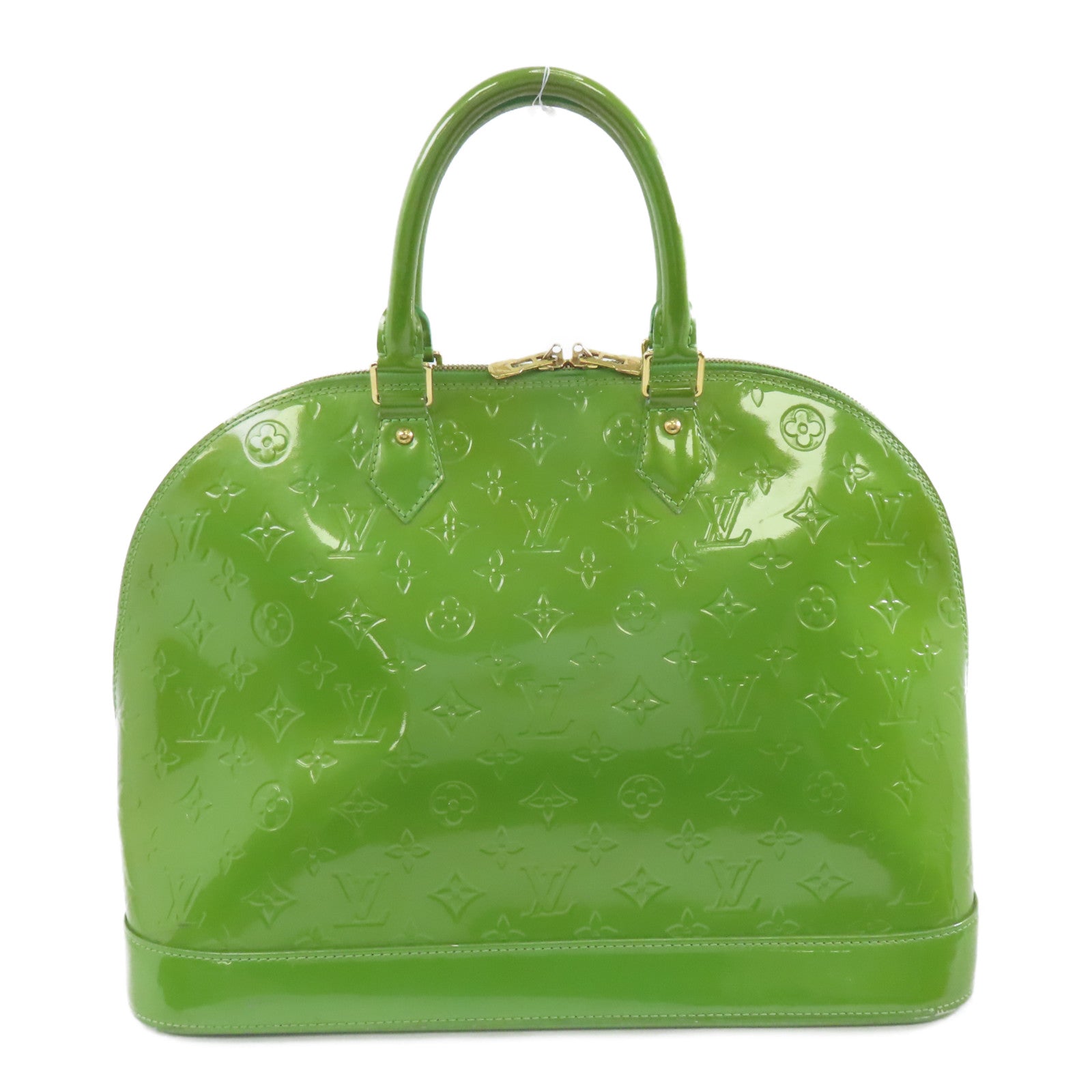 LOUIS VUITTON Vernis Alma GM金扣手挽袋綠色