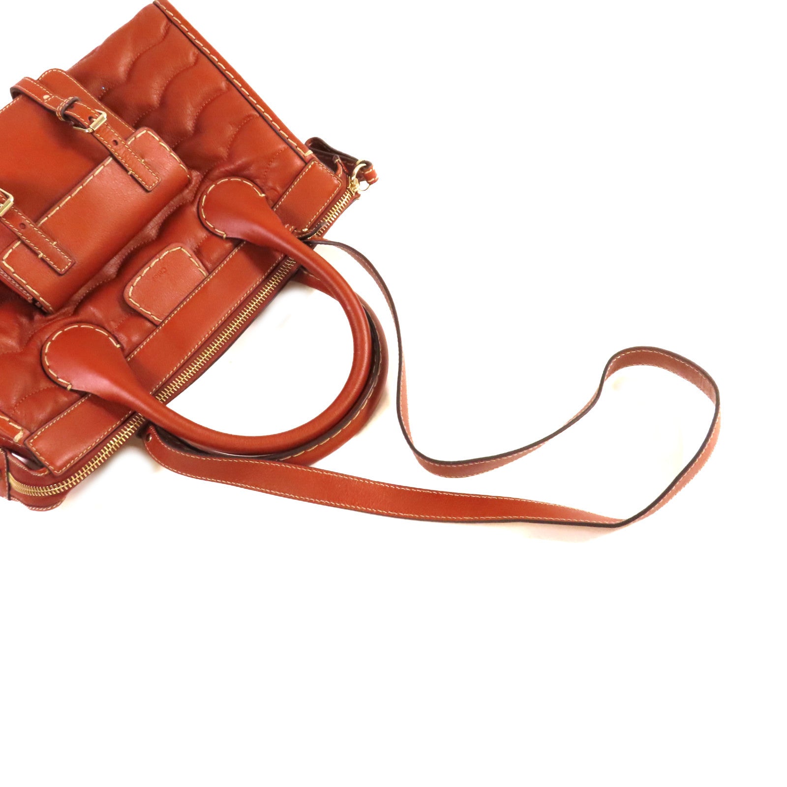 Chloe 【激減優惠】牛皮皮革Edith Satchel 2Way Shoulder Bag金扣手挽肩背兩用袋啡色