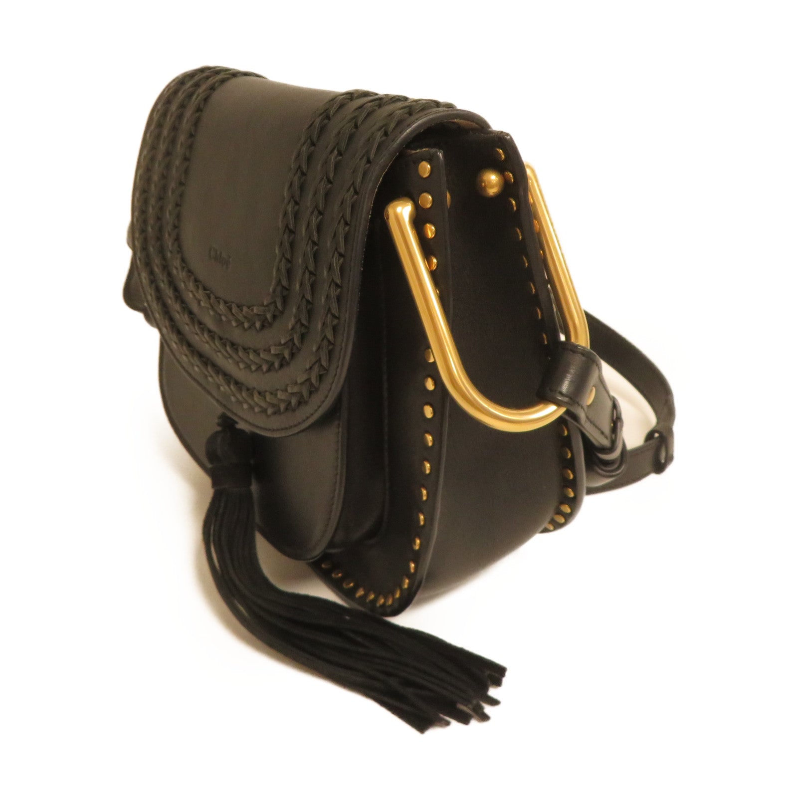 Chloe **【激減優惠】牛皮皮革Shoulder Bag金扣肩背袋黑色