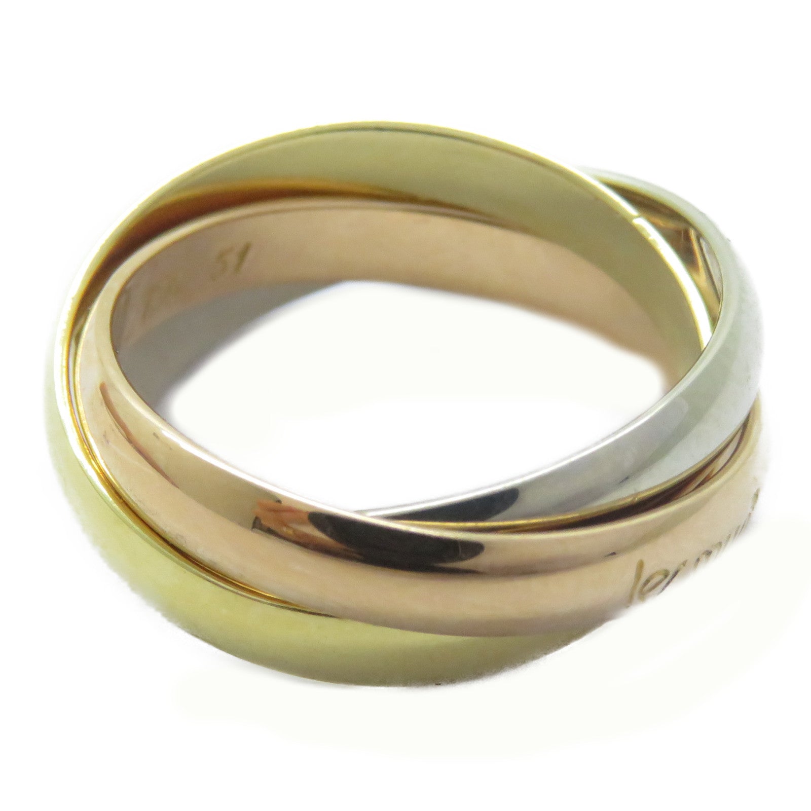 CARTIER 18K黃金/白金/玫瑰金Les Must De Trinity戒指Cartier#51/US#6